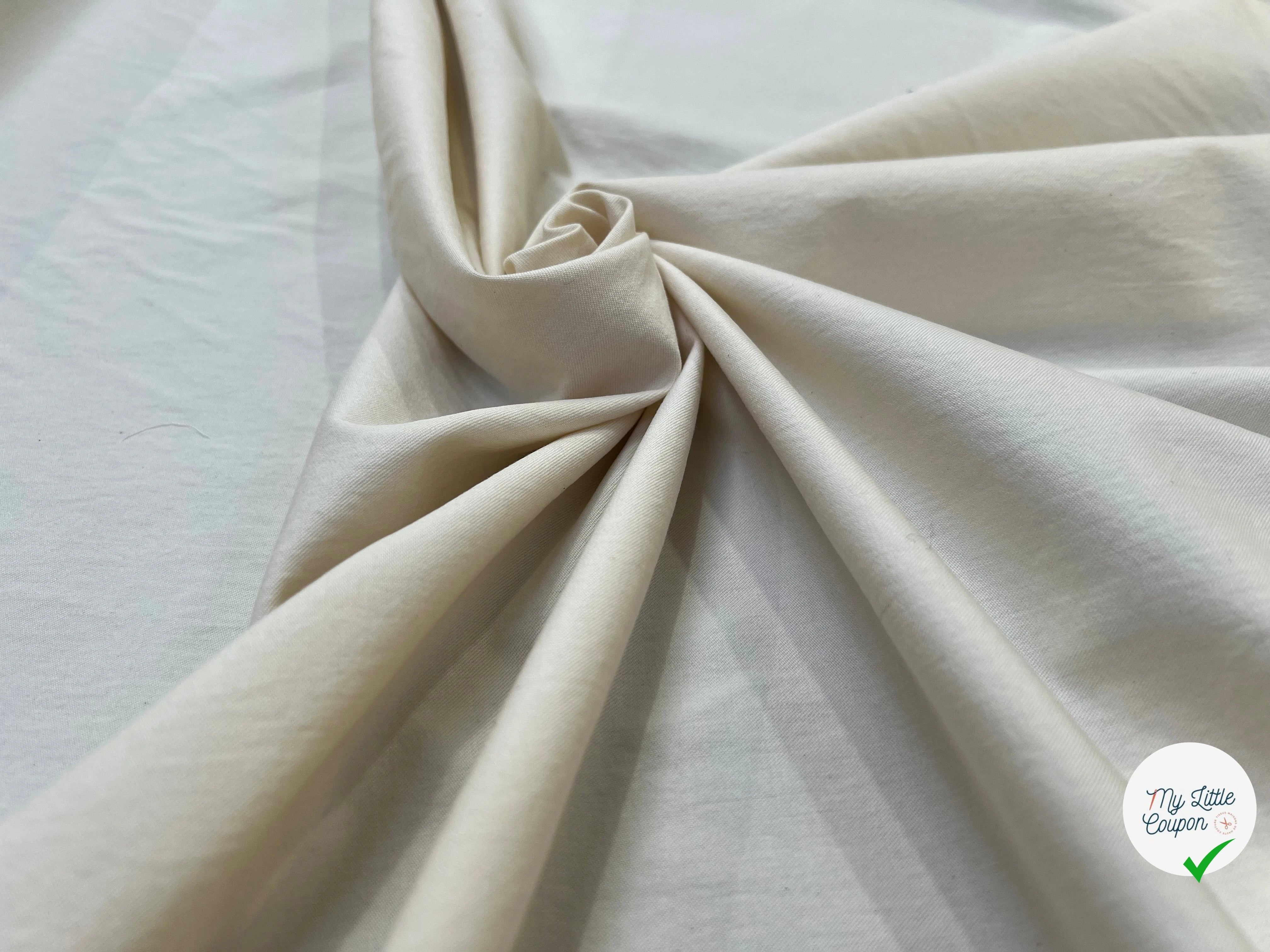 SERGÉ DE COTON FLUIDE BLANC - My Little Coupon