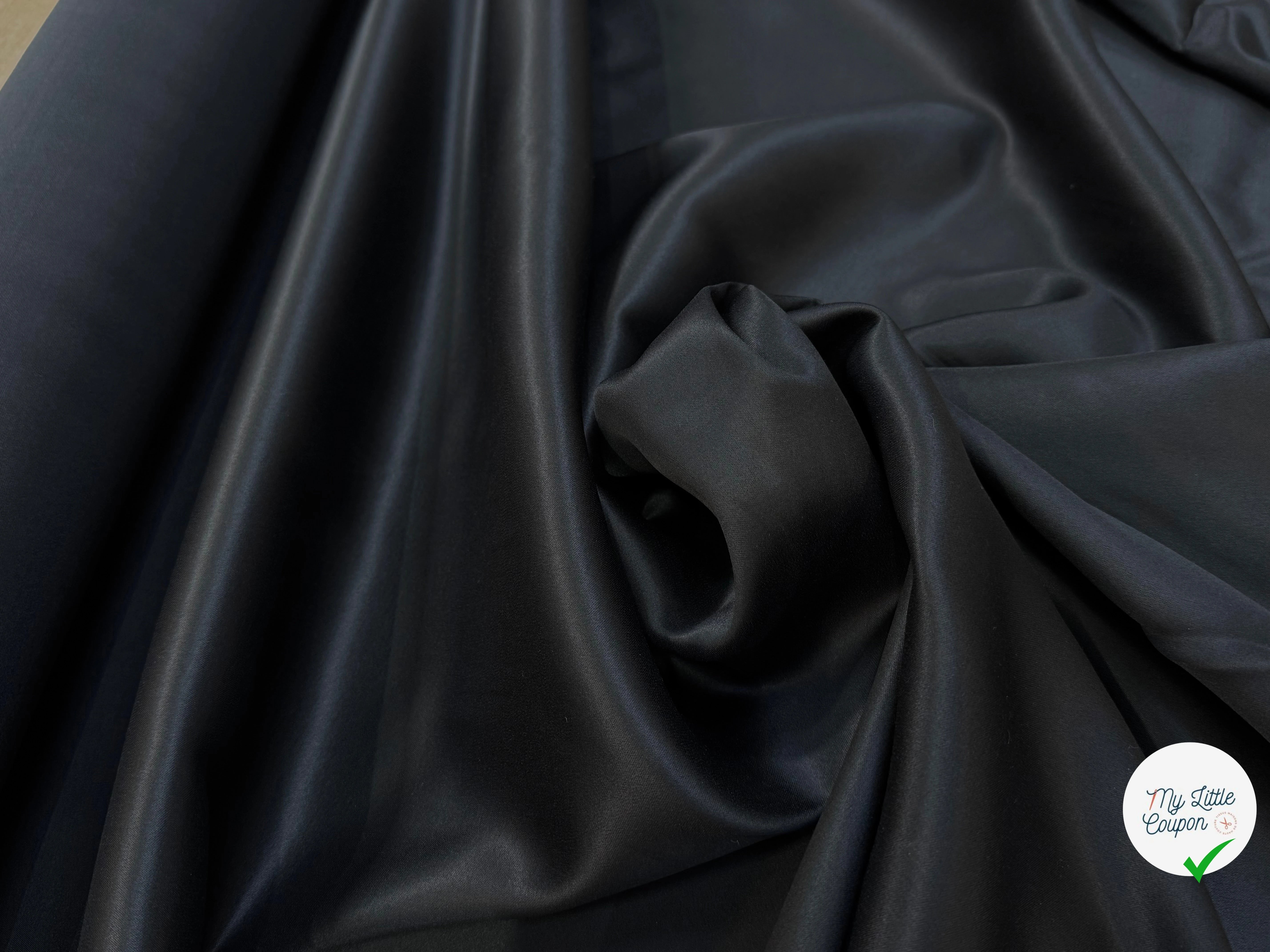 SERGÉ DE LAINE ENVERS SATIN BELLE TENUE NOIR STRETCH - My Little Coupon