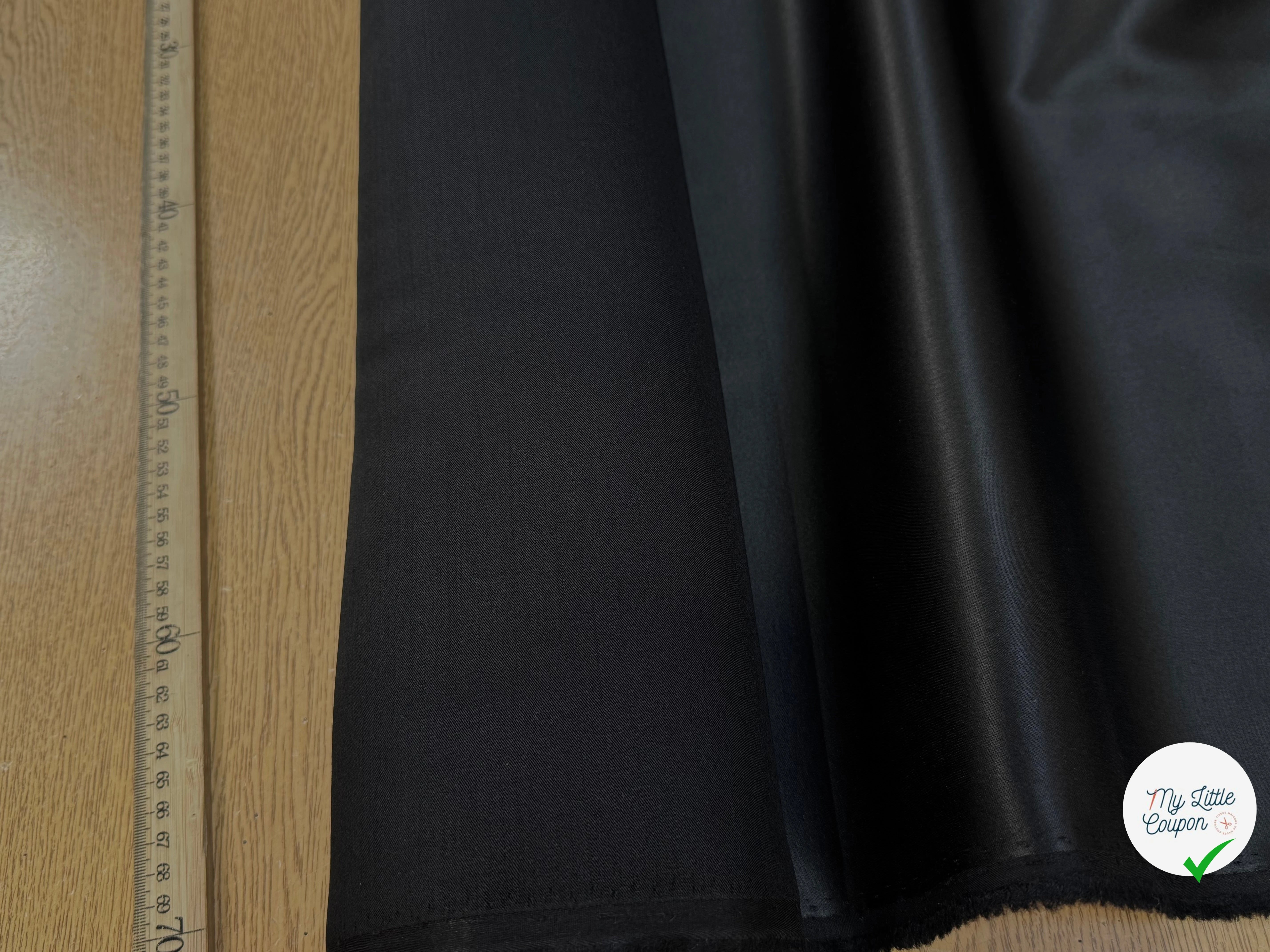SERGÉ DE LAINE ENVERS SATIN BELLE TENUE NOIR STRETCH - My Little Coupon