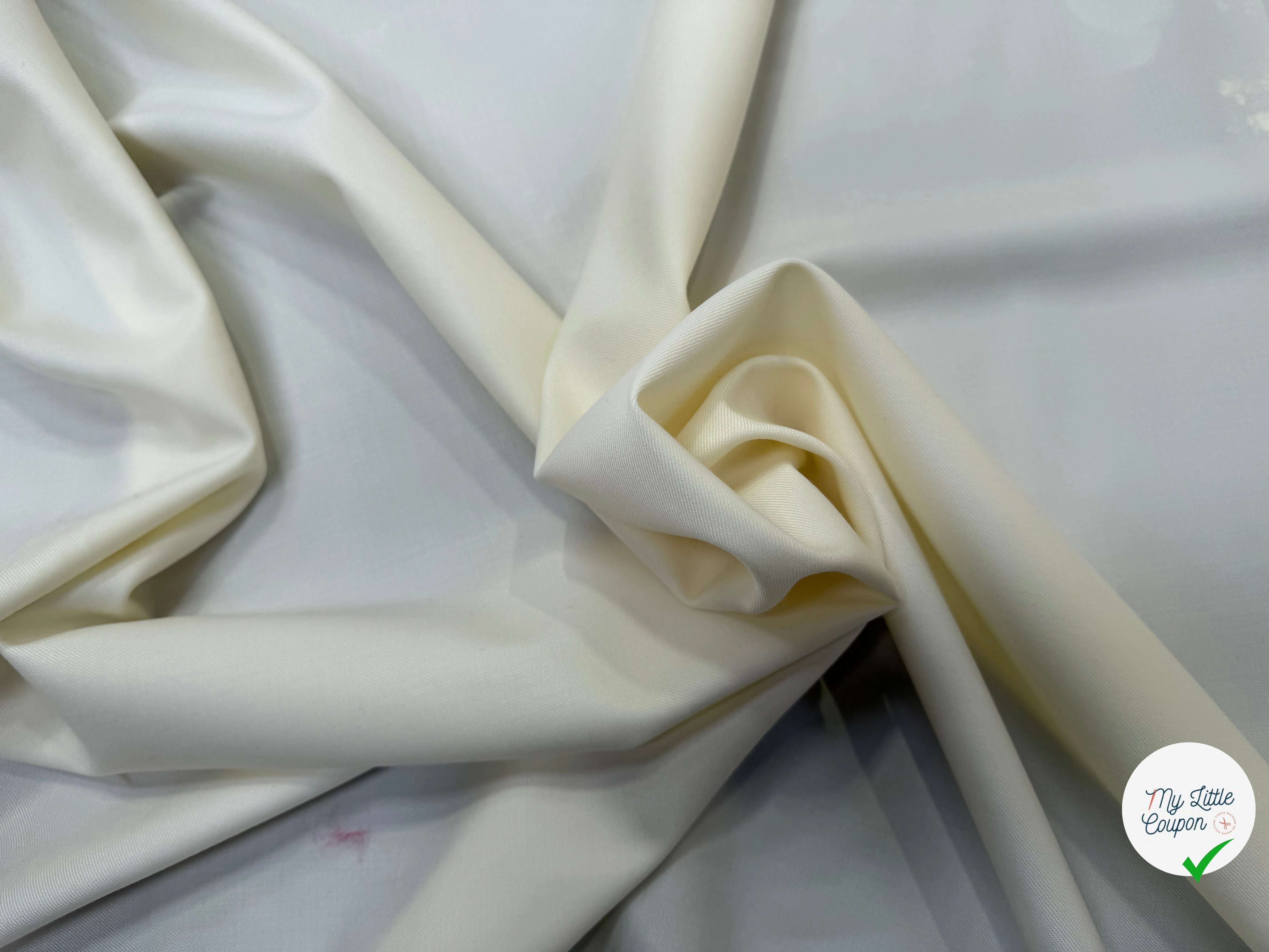 SERGÉ DE LAINE VIERGE SOUPLE BLANC CASSÉ - My Little Coupon