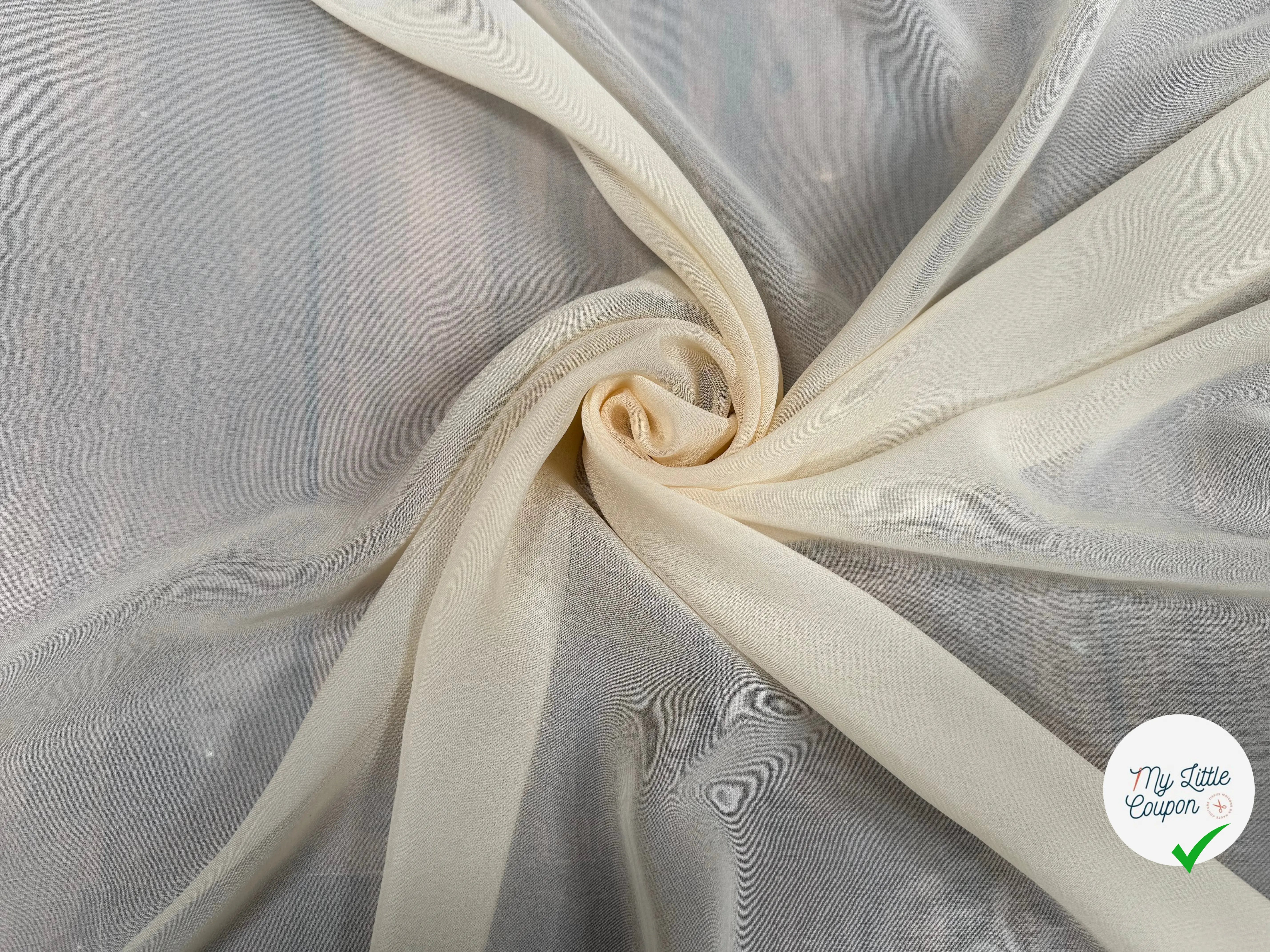 SILK MIX GEORGETTE, Seedpearl Beige - My Little Coupon