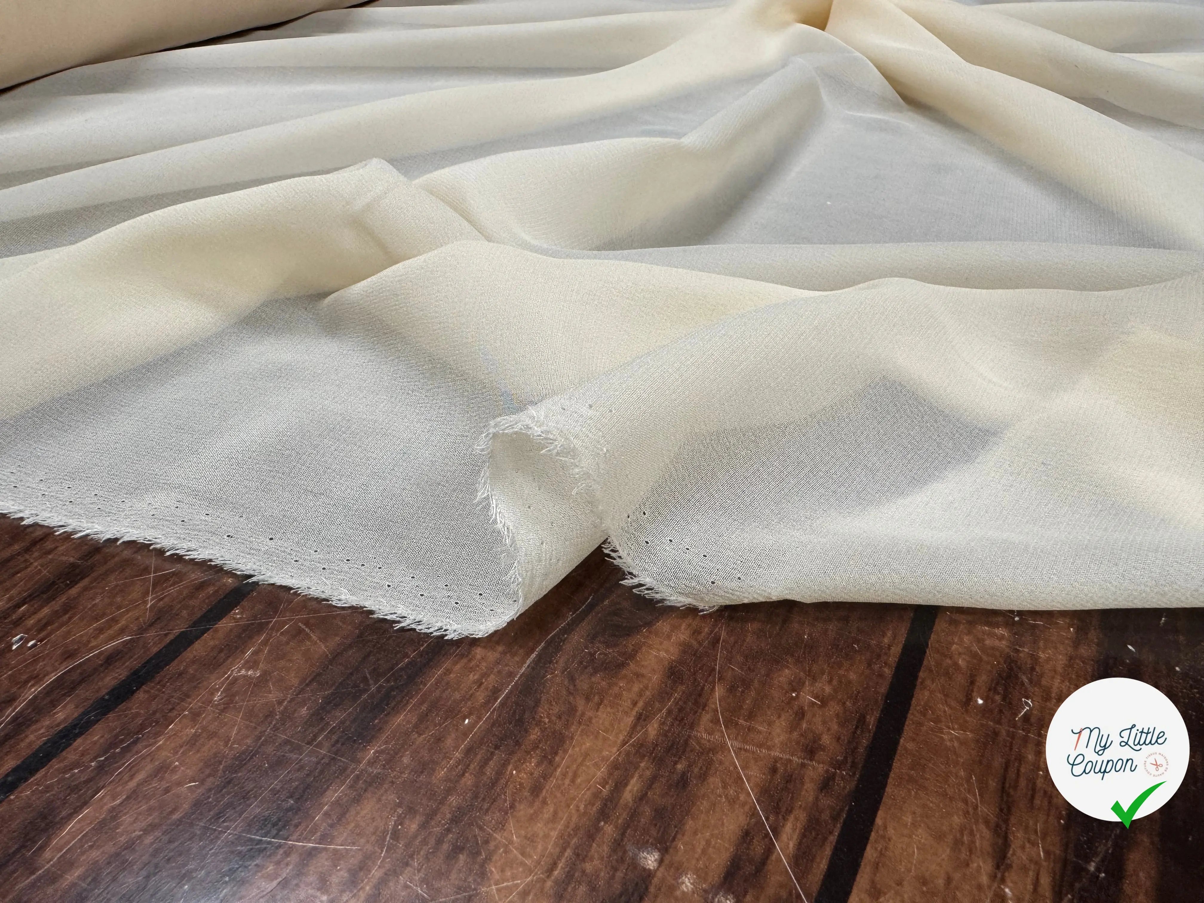 SILK MIX GEORGETTE, Seedpearl Beige - My Little Coupon