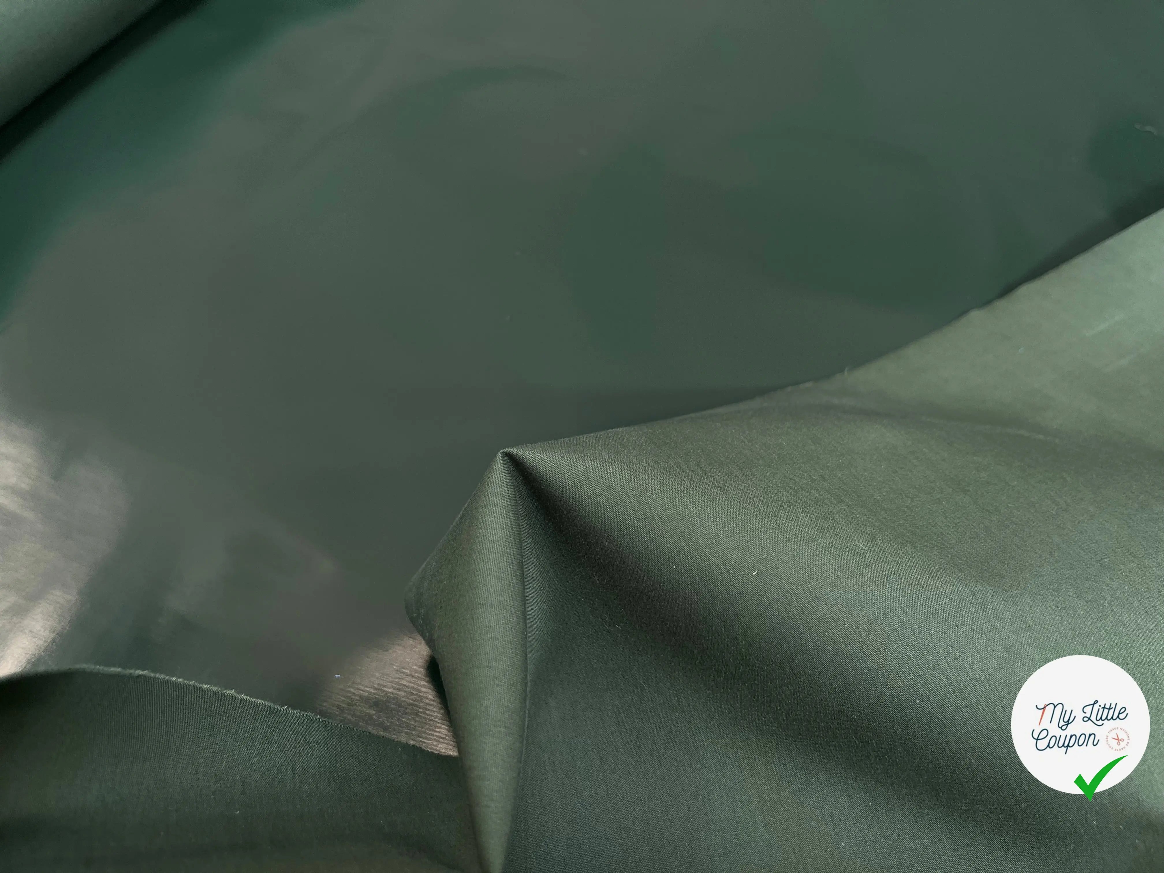 SIMILI CUIR VERT FONCÉ COTON POLY - My Little Coupon