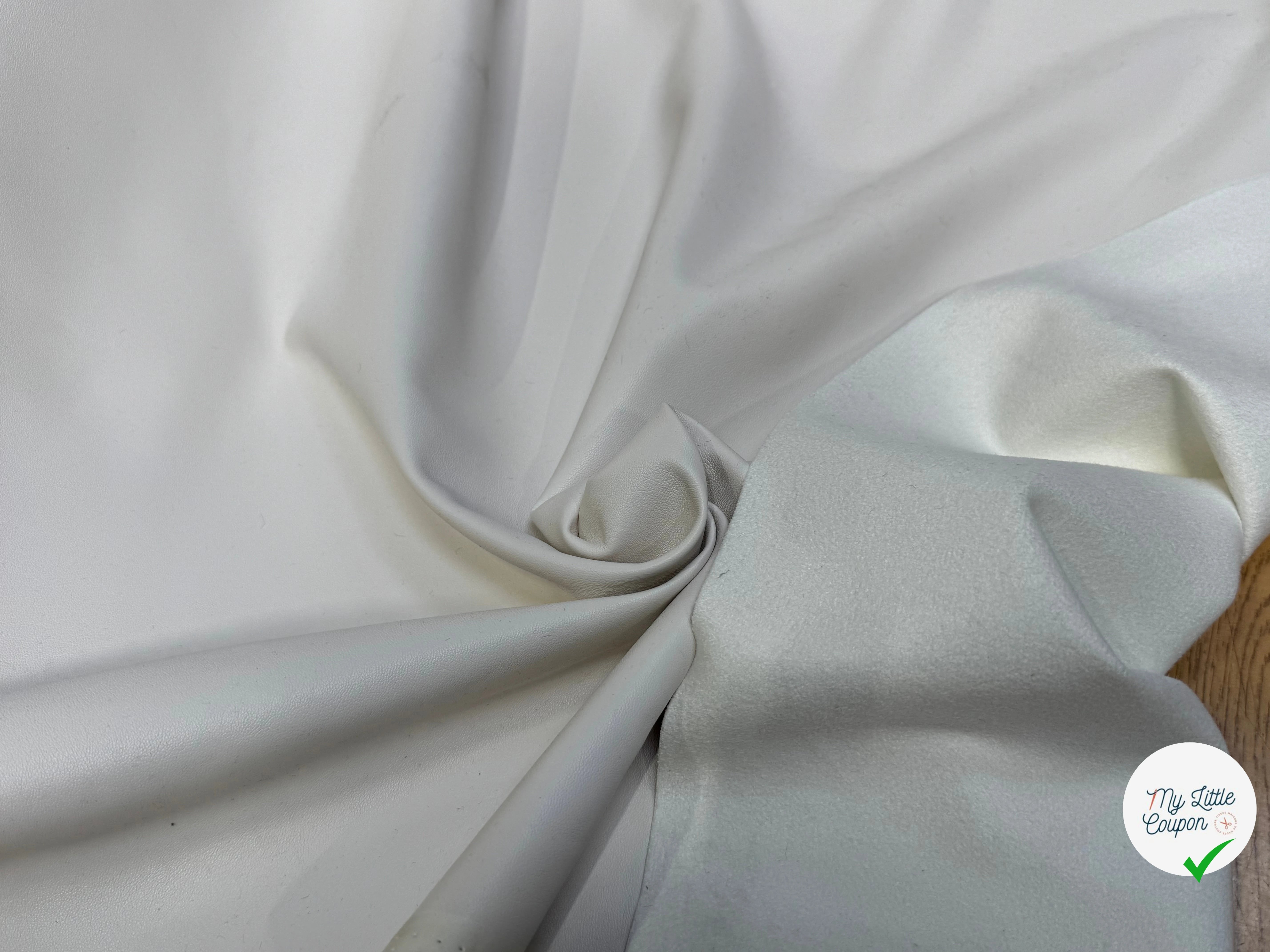 SIMILICUIR SOUPLE ENDROIT DOUX BLANC CASSÉ STRETCH - My Little Coupon
