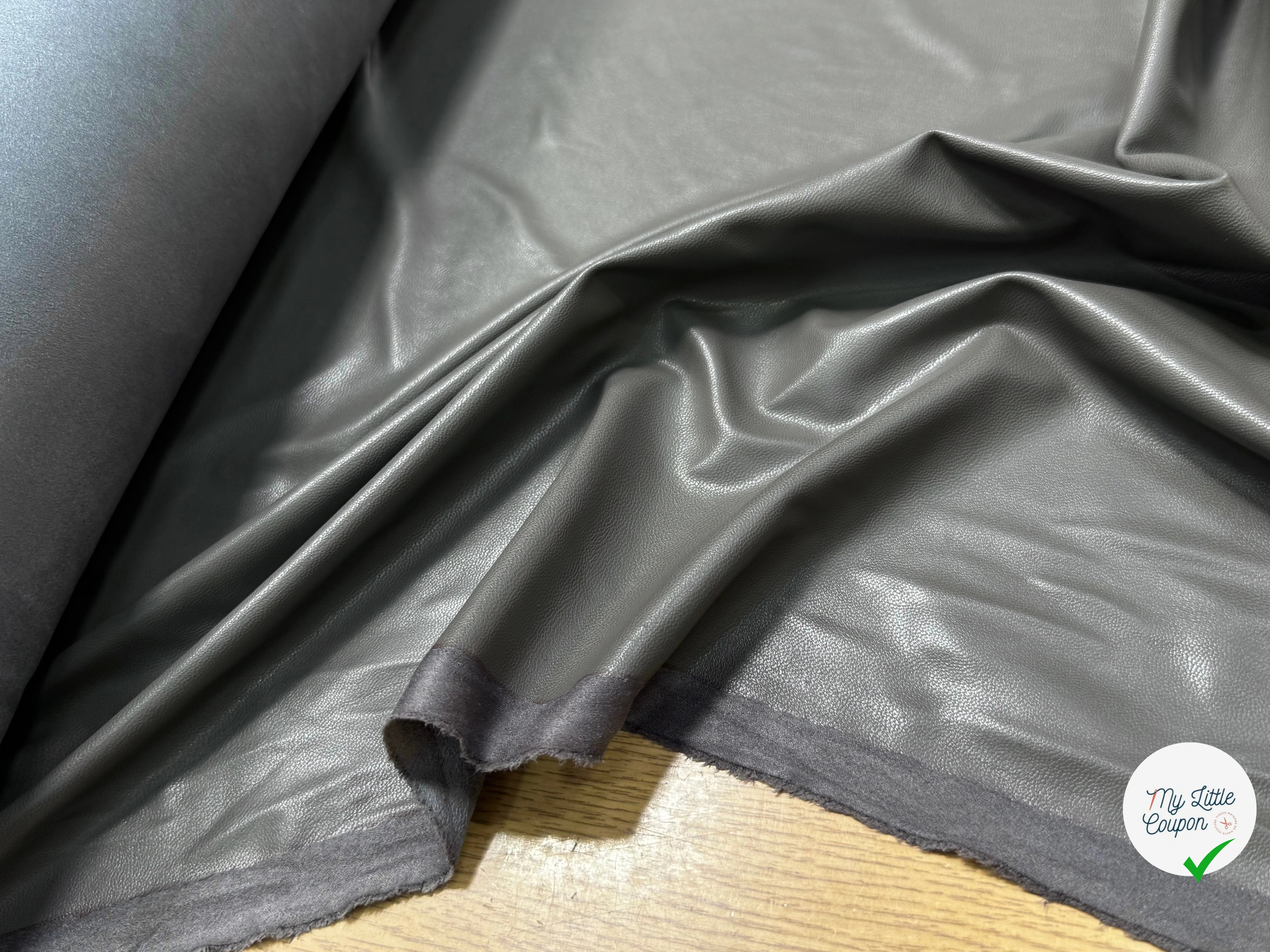 SIMILICUIR SOUPLE ENDROIT DOUX GRIS STRETCH - My Little Coupon
