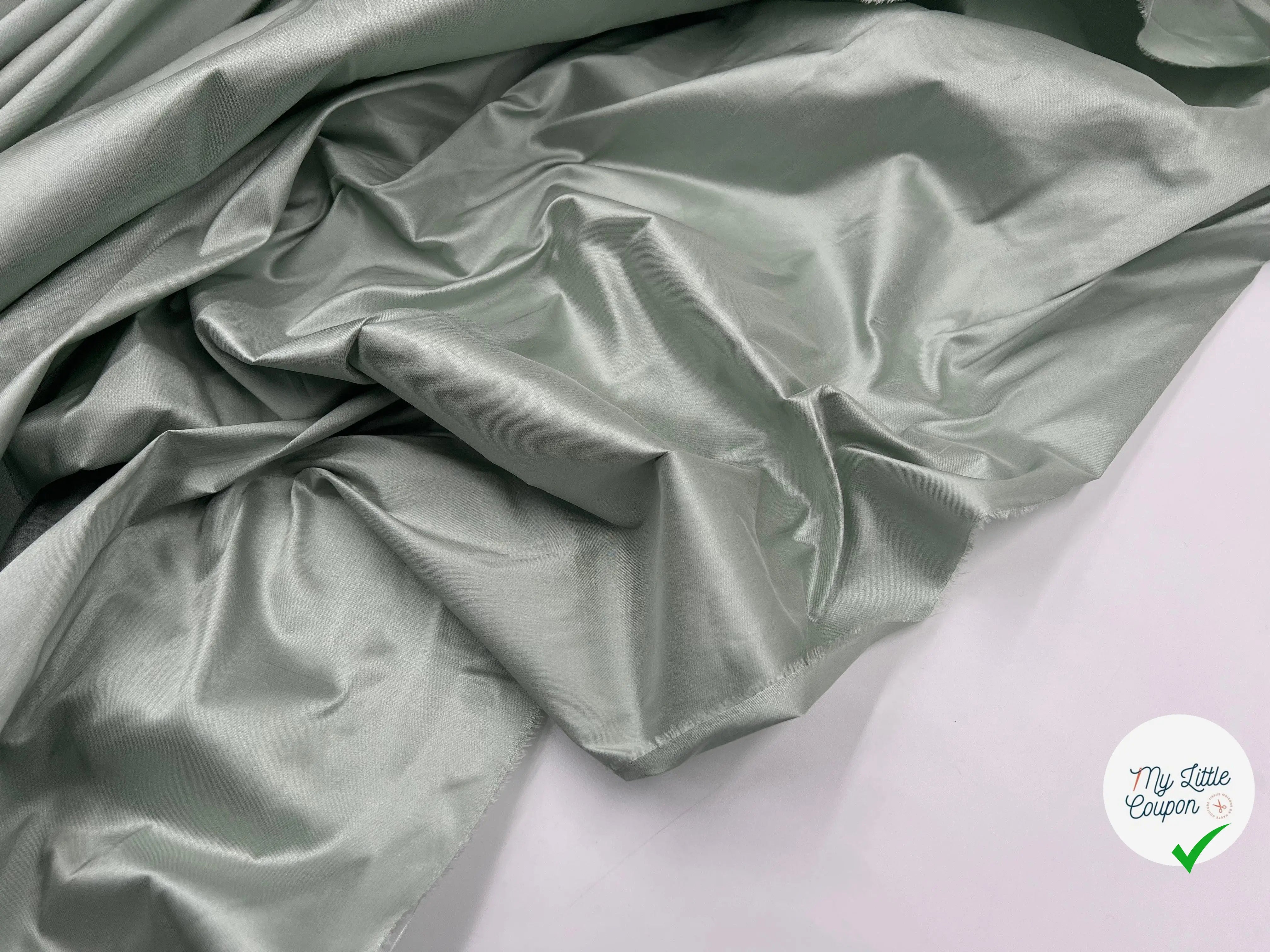 SOIE SAUVAGE VERT CELADON - My Little Coupon - tissu - coudre