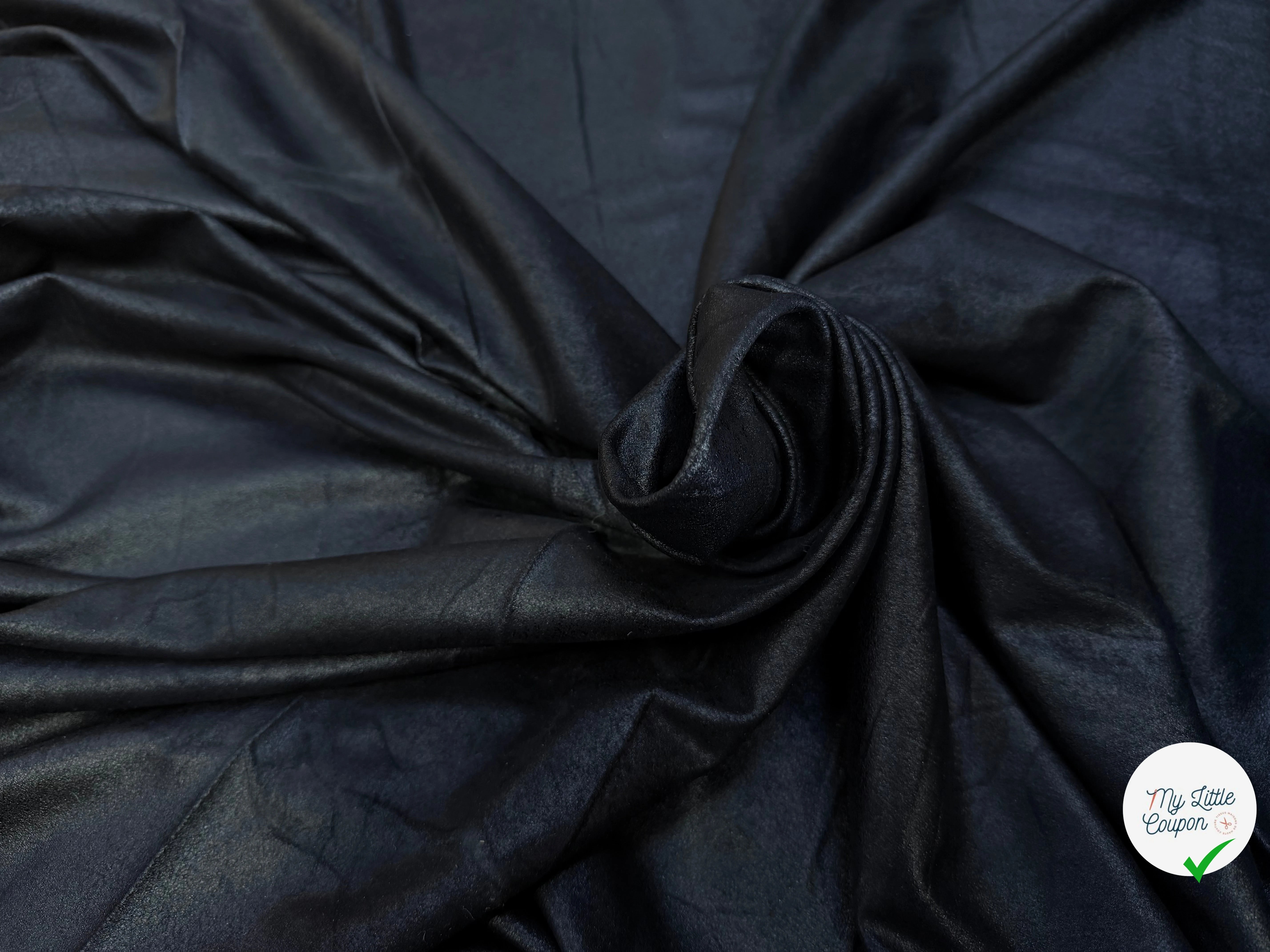 SUEDINE STRETCH NOIR EFFET CRAQUELÉ CHIC - My Little Coupon