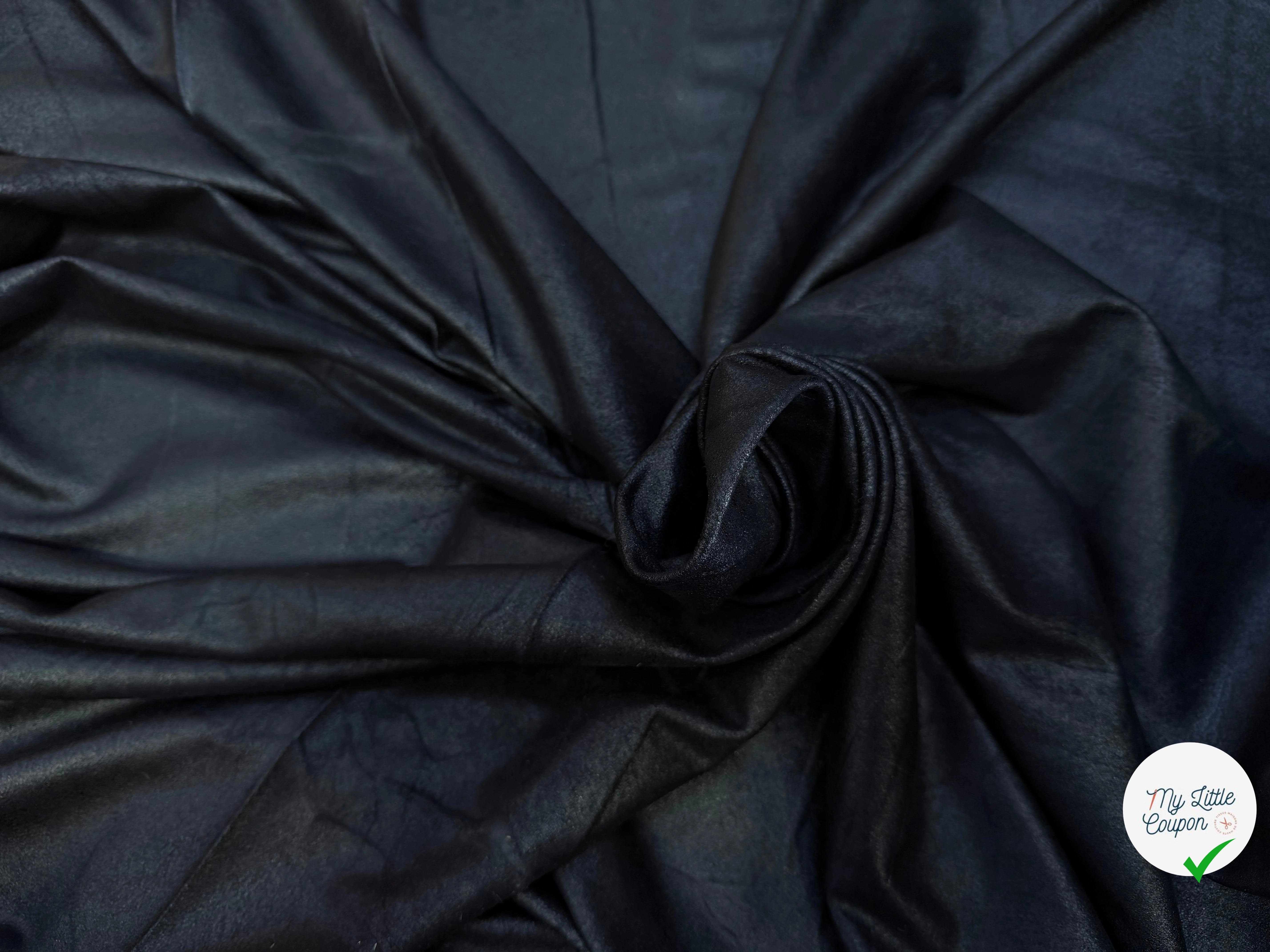 SUEDINE STRETCH NOIR EFFET CRAQUELÉ CHIC - My Little Coupon