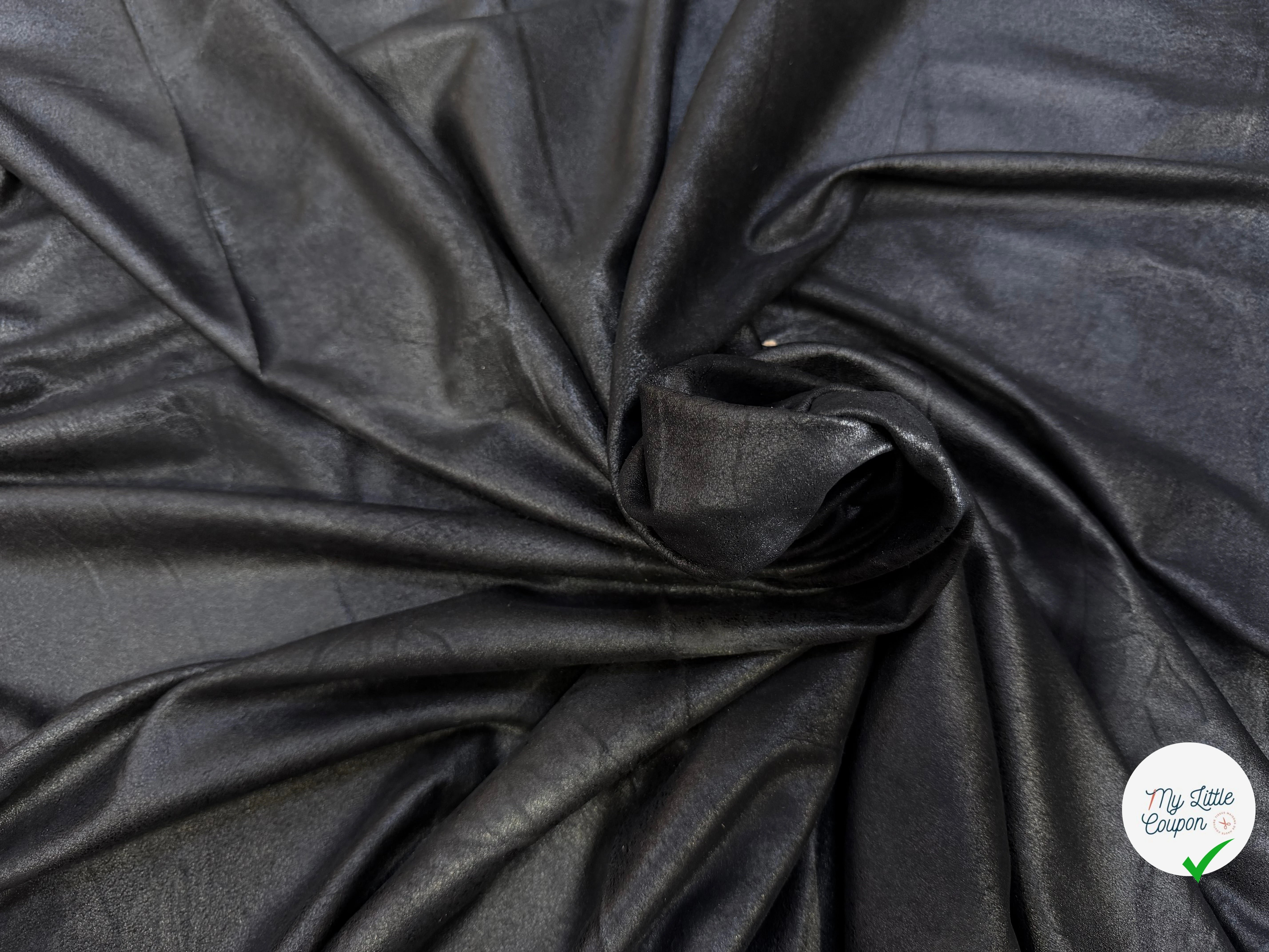 SUEDINE STRETCH NOIR EFFET CRAQUELÉ CHIC - My Little Coupon