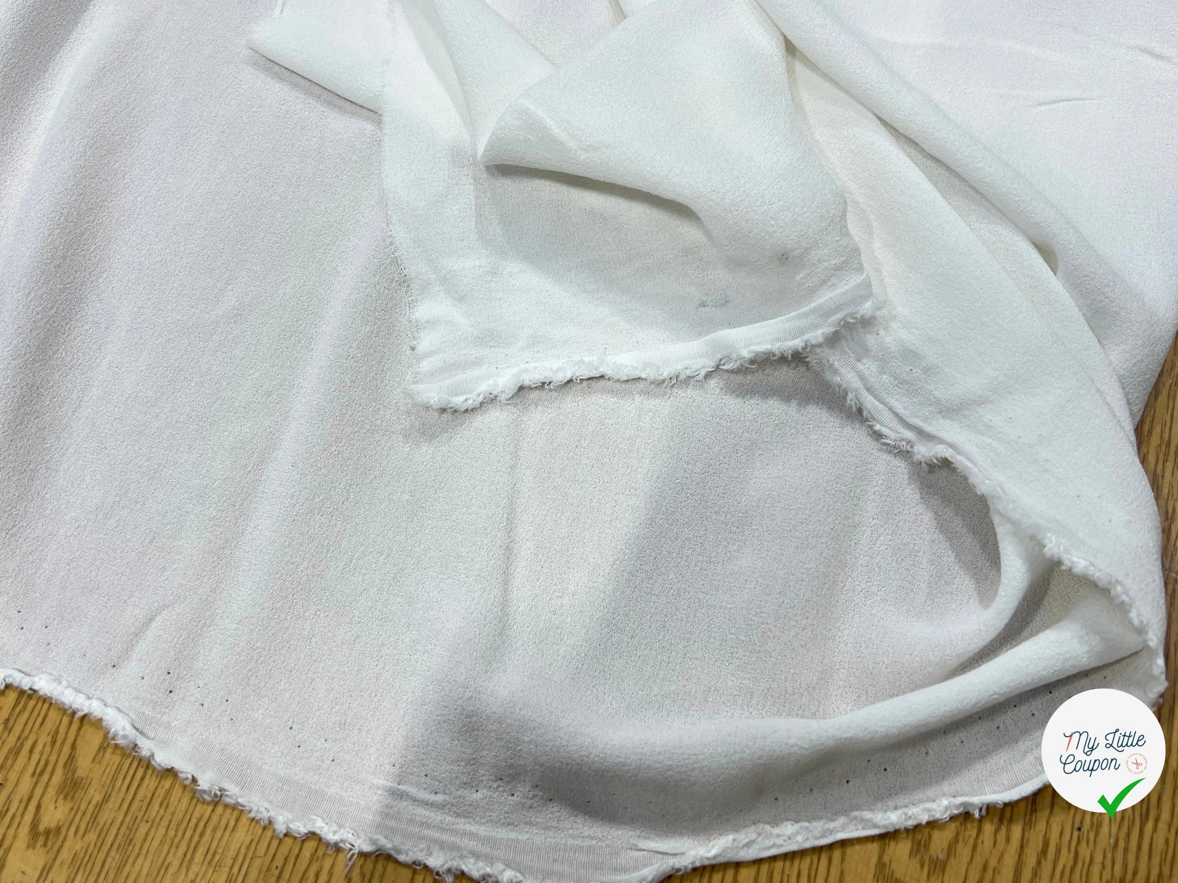 SUPERBE CREPE VISCOSE BLANC 100% VISCOSE 130CM - My Little Coupon