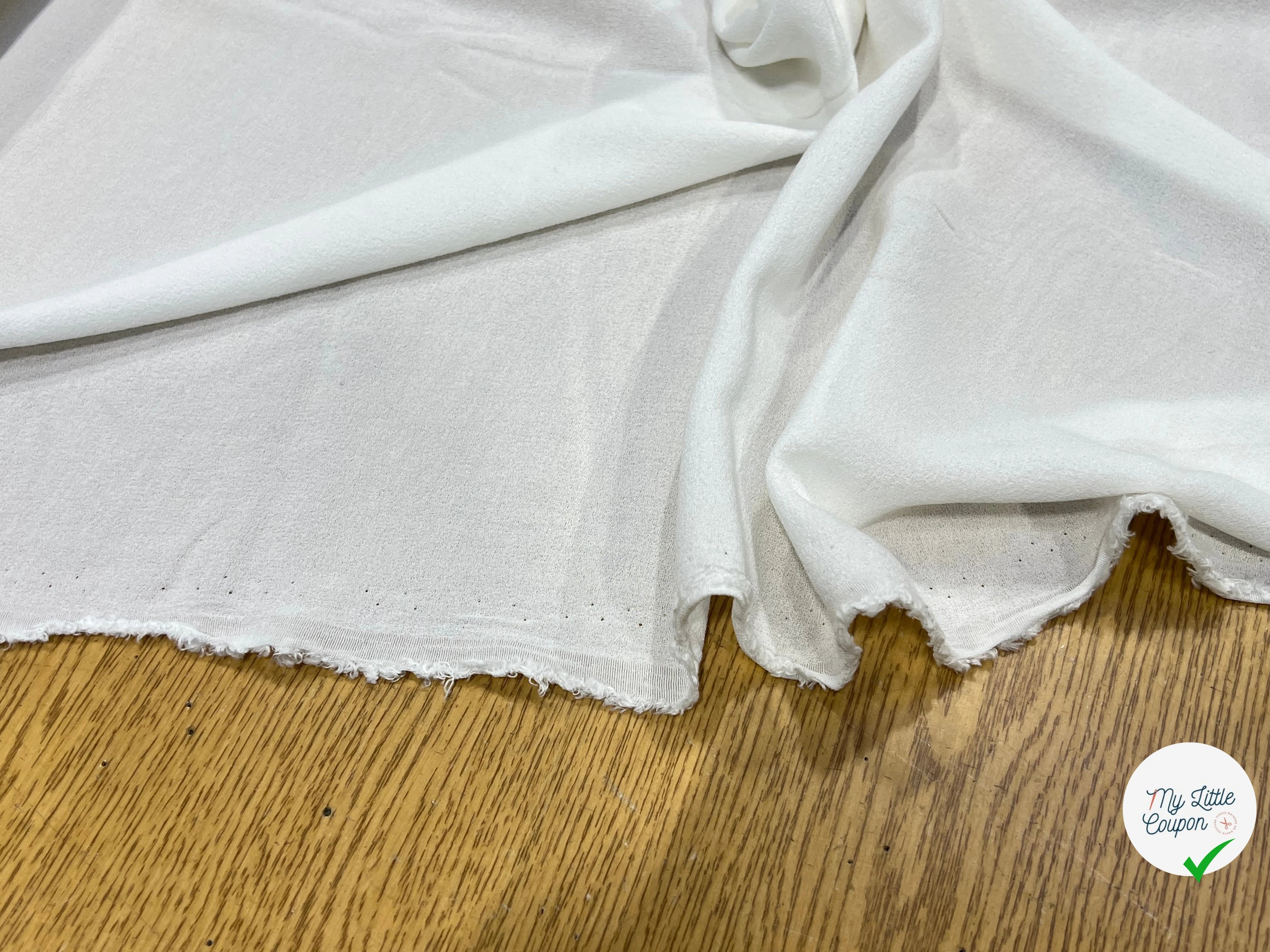 SUPERBE CREPE VISCOSE BLANC 100% VISCOSE 130CM - My Little Coupon