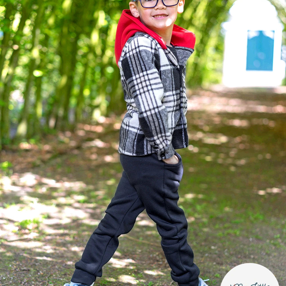 SWEAT JOGGING BROSSÉ NOIR - My Little Coupon
