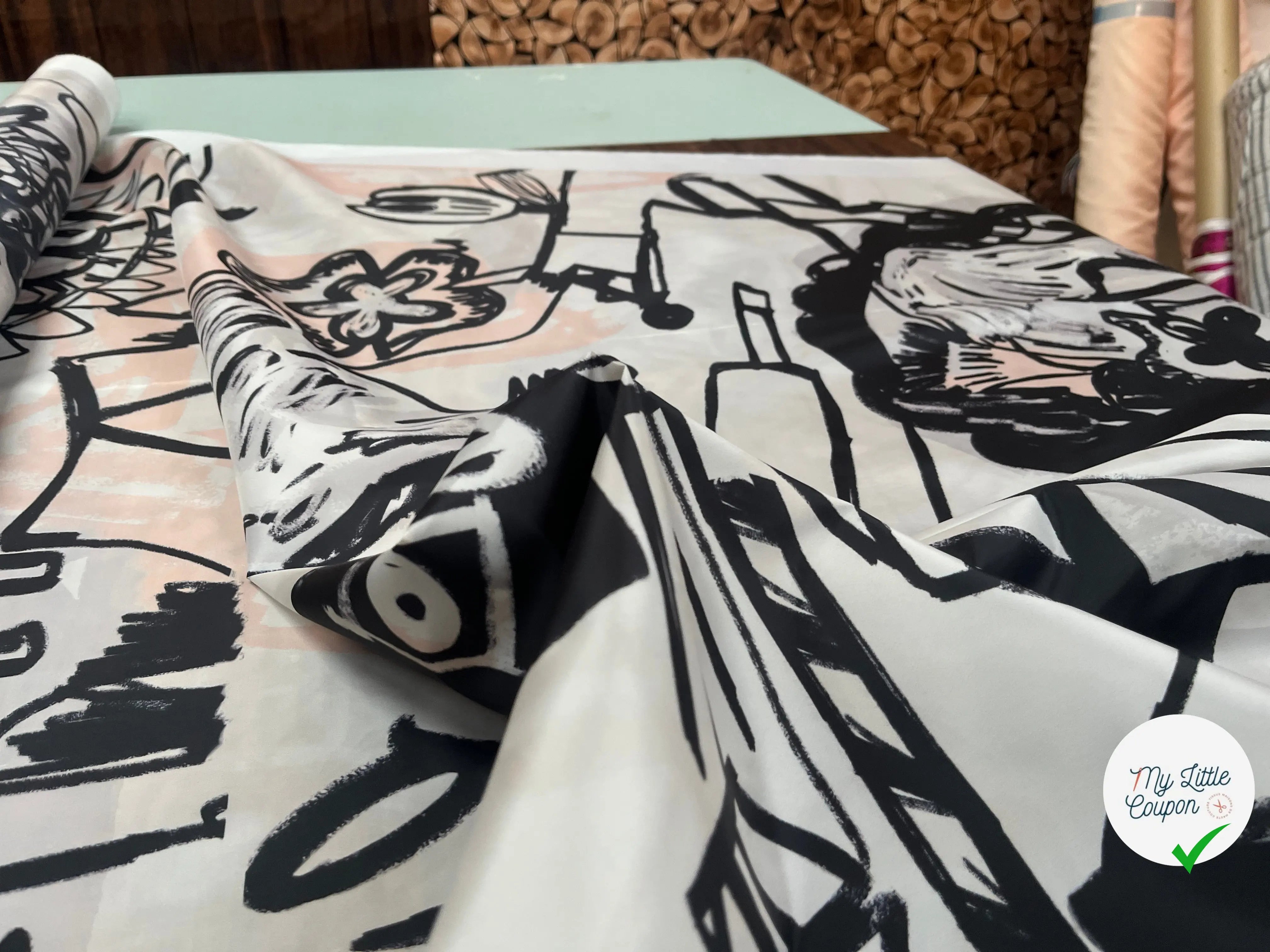 TAFETAS PARKA MOTIF GRIBOUILLI GRAPHIQUE - My Little Coupon