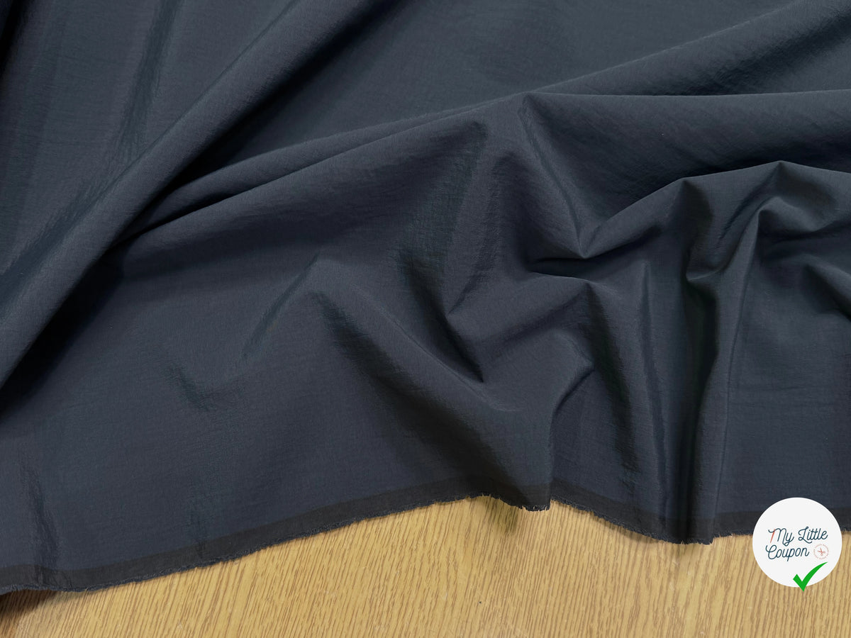 TAFFETAS CRAQUANT TOUCHER FROID BLEU NUIT 100% POLYAMIDE MADE IN ITALY - My Little Coupon