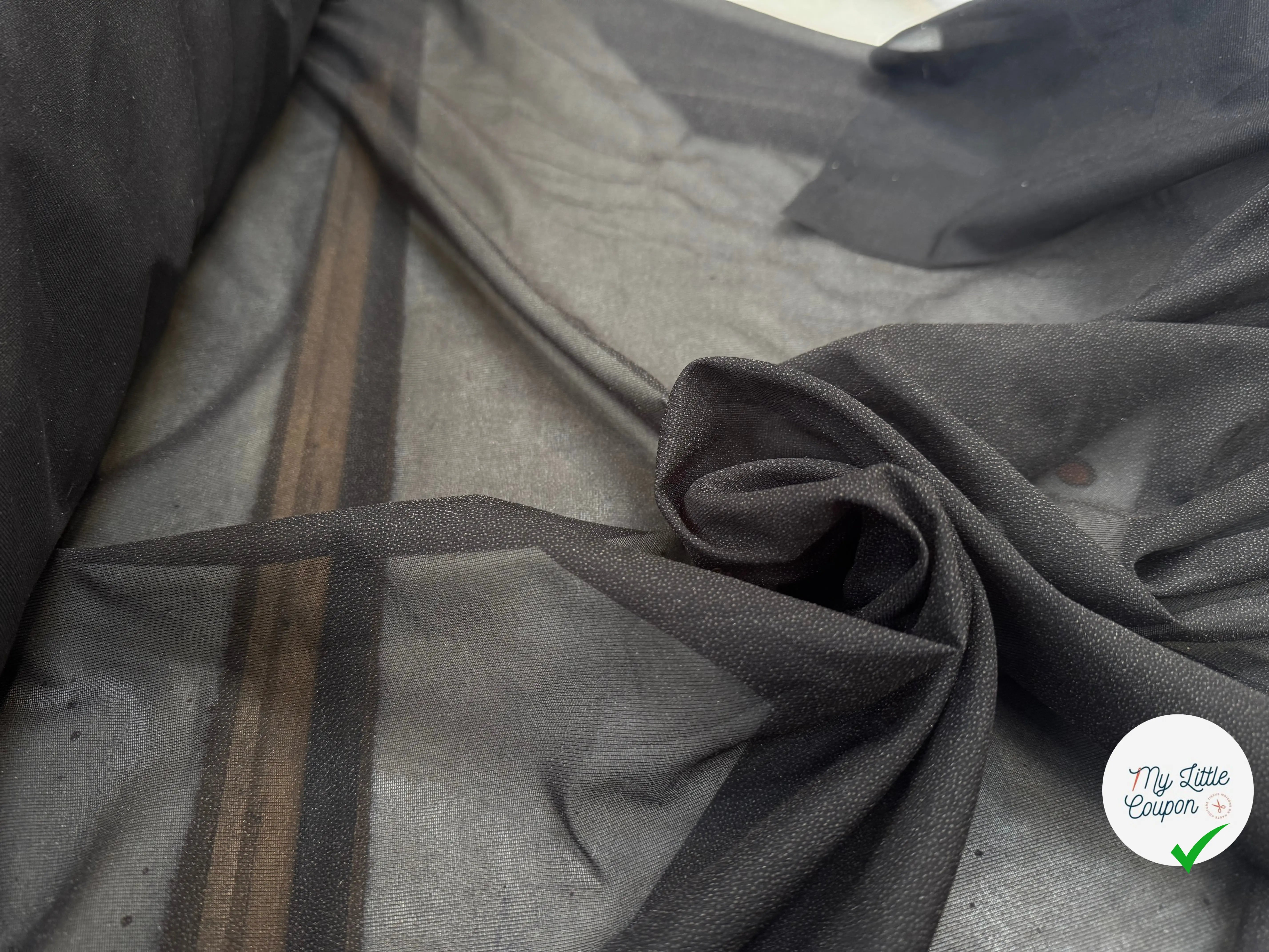 THERMOCOLLANT MAILLE NOIR GRAIN DIAMANT PETITE LAIZE - My Little Coupon