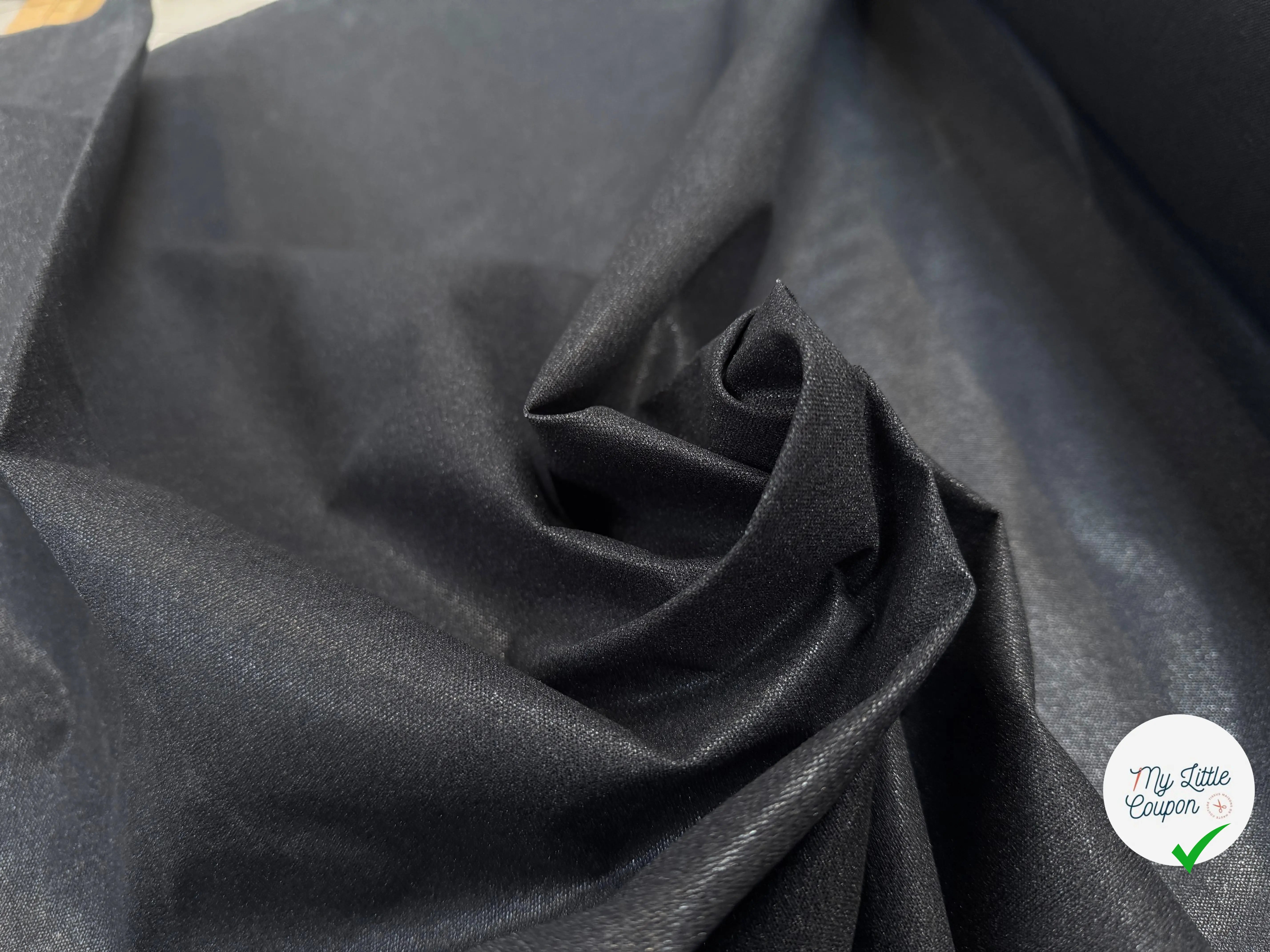 THERMOCOLLANT TISSÉ NOIR GRAIN DIAMANT PETITE LAIZE - My Little Coupon