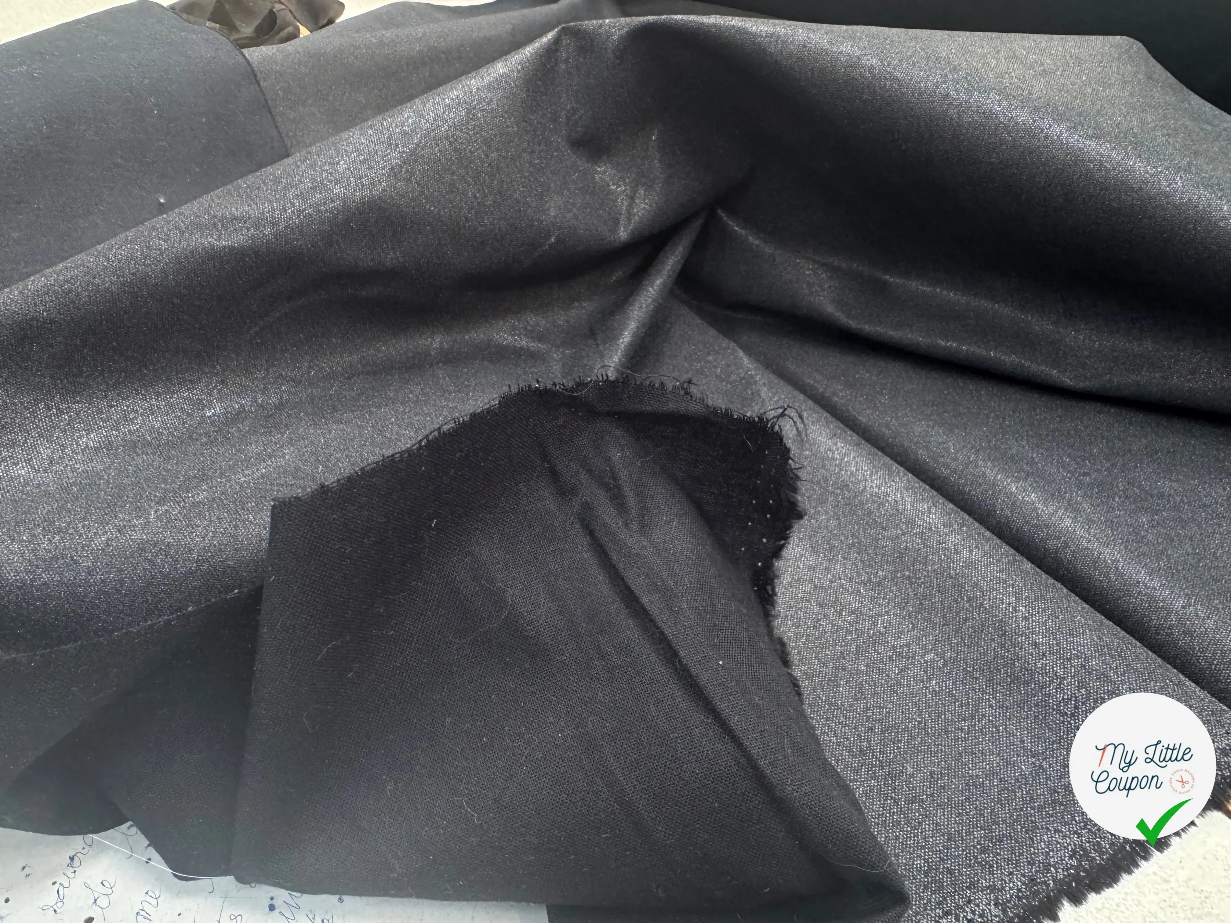 THERMOCOLLANT TISSÉ NOIR GRAIN DIAMANT PETITE LAIZE - My Little Coupon