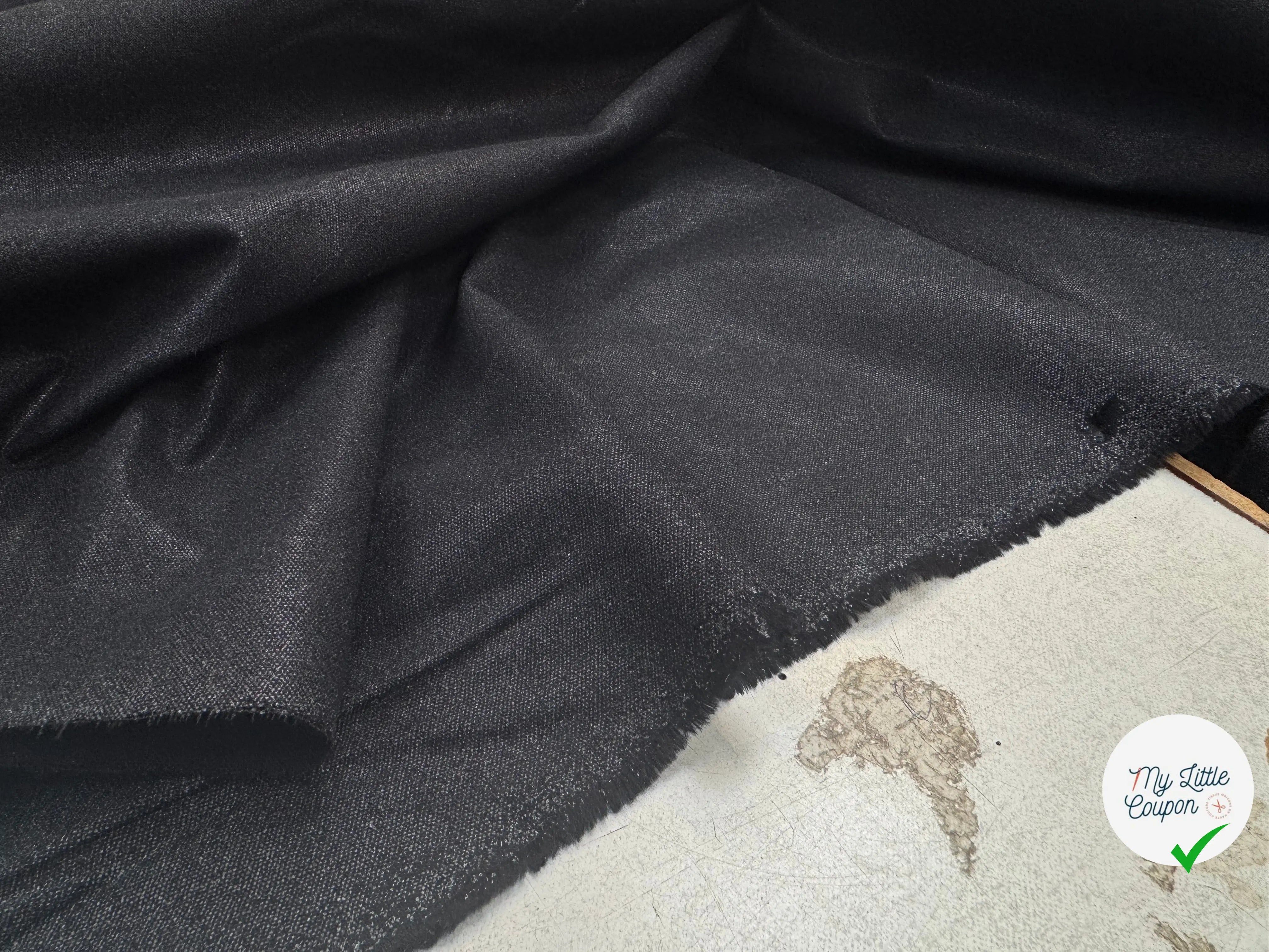 THERMOCOLLANT TISSÉ NOIR GRAIN DIAMANT PETITE LAIZE - My Little Coupon