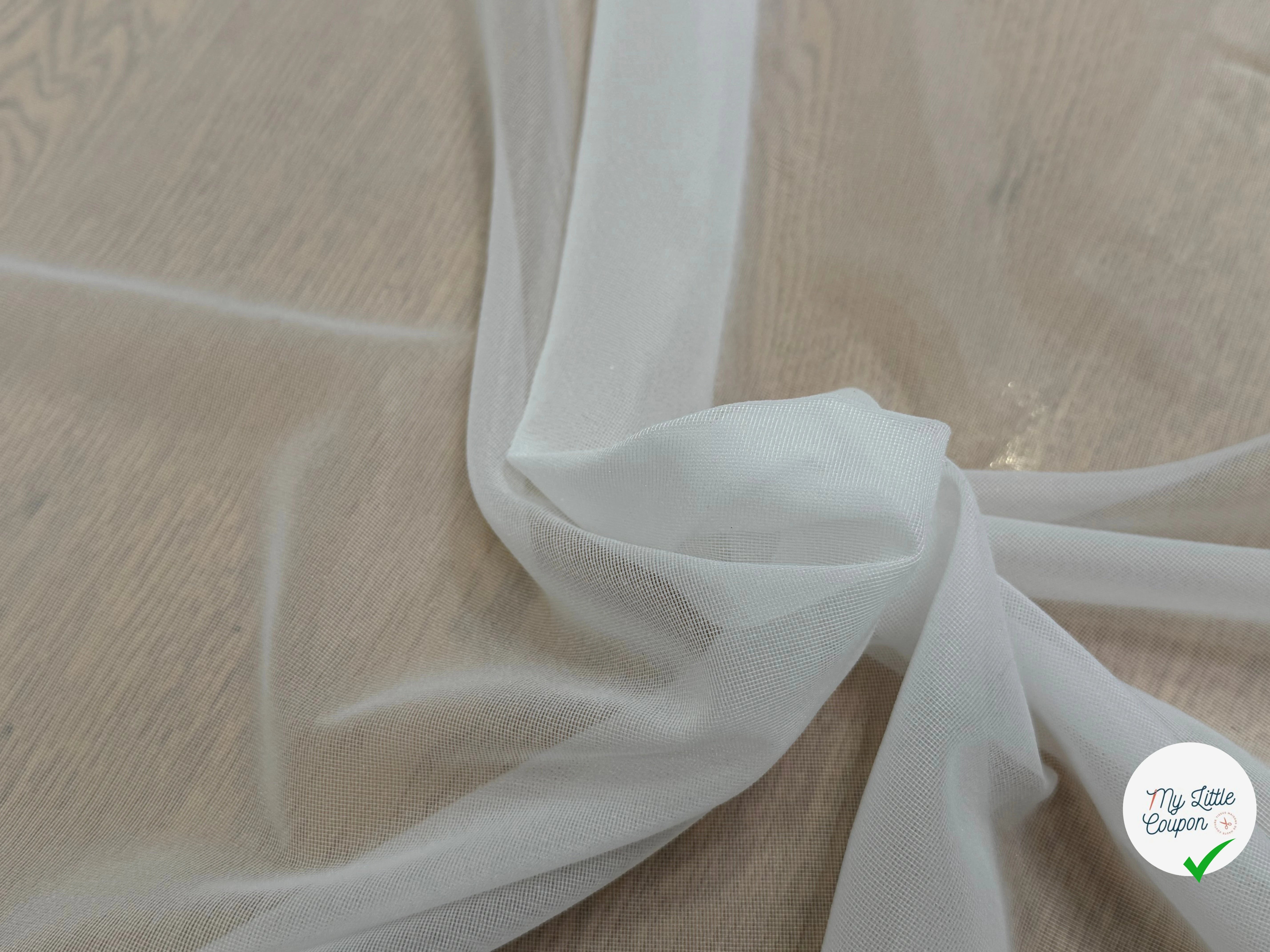THERMOCOLLANT TISSÉ PETIT CARREAUX FIN BLANC CASSÉ - My Little Coupon