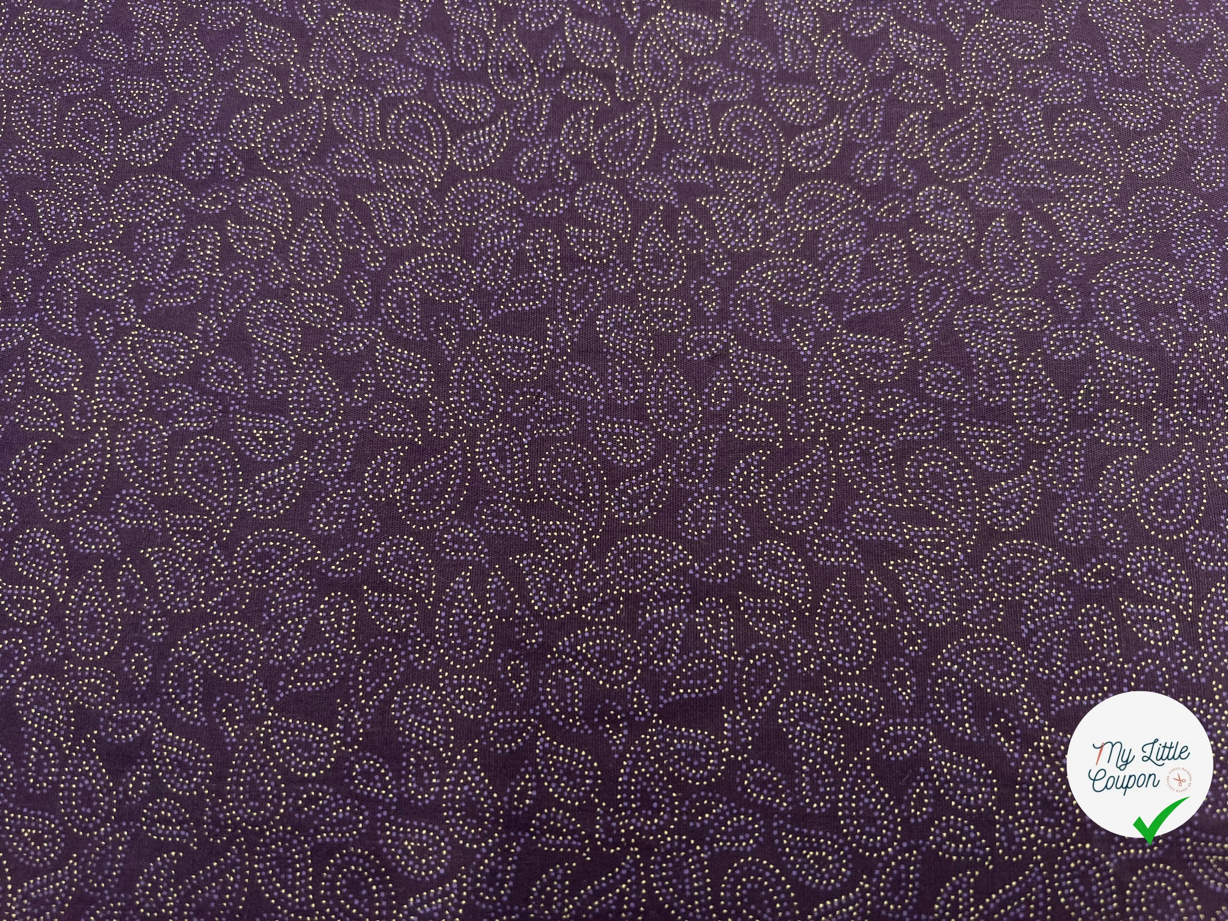 TISSU 100% COTON FERMIÈRE VIOLET MOTIF PAISLEY - My Little Coupon - tissu - coudre