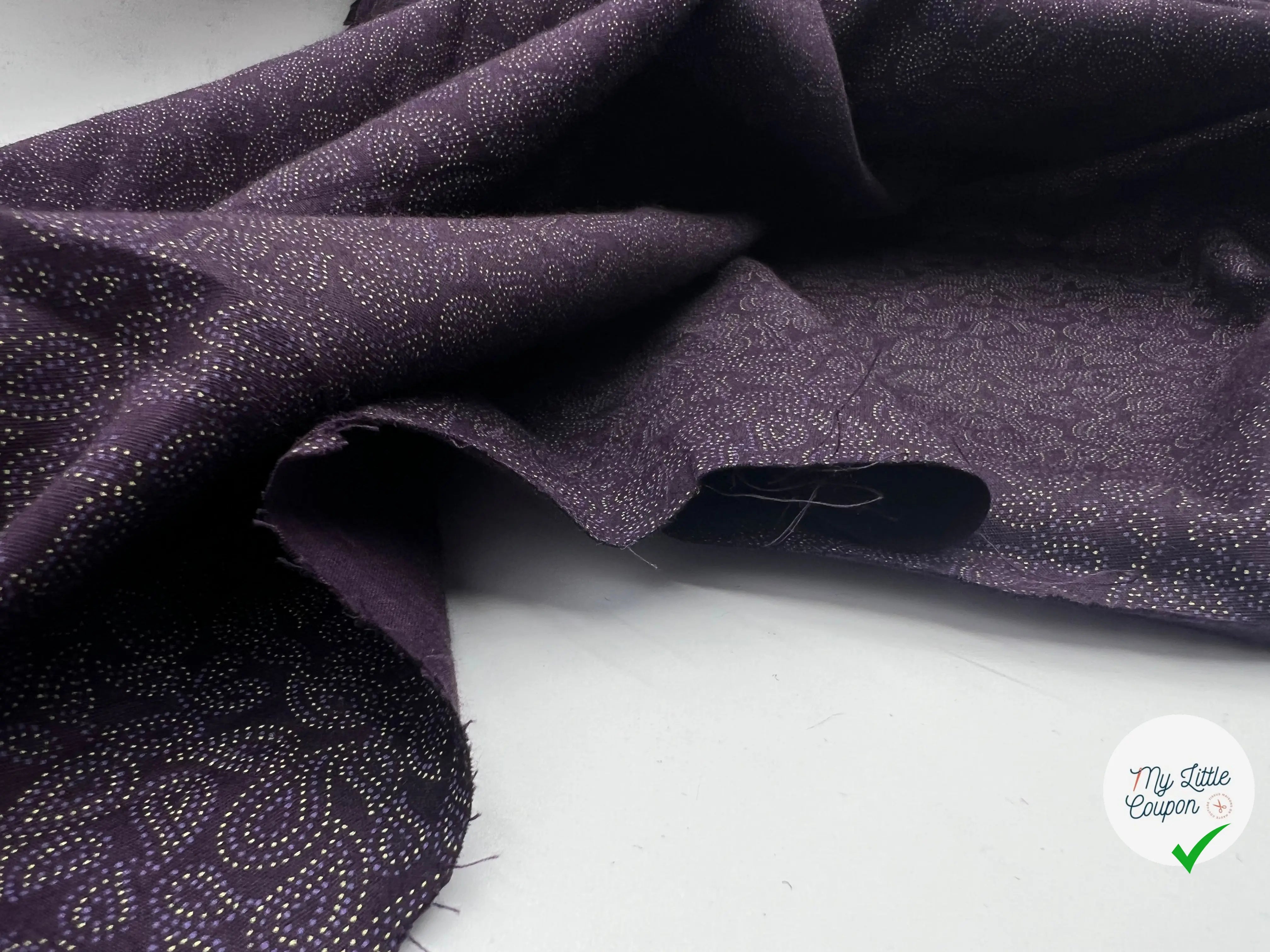 TISSU 100% COTON FERMIÈRE VIOLET MOTIF PAISLEY - My Little Coupon - tissu - coudre