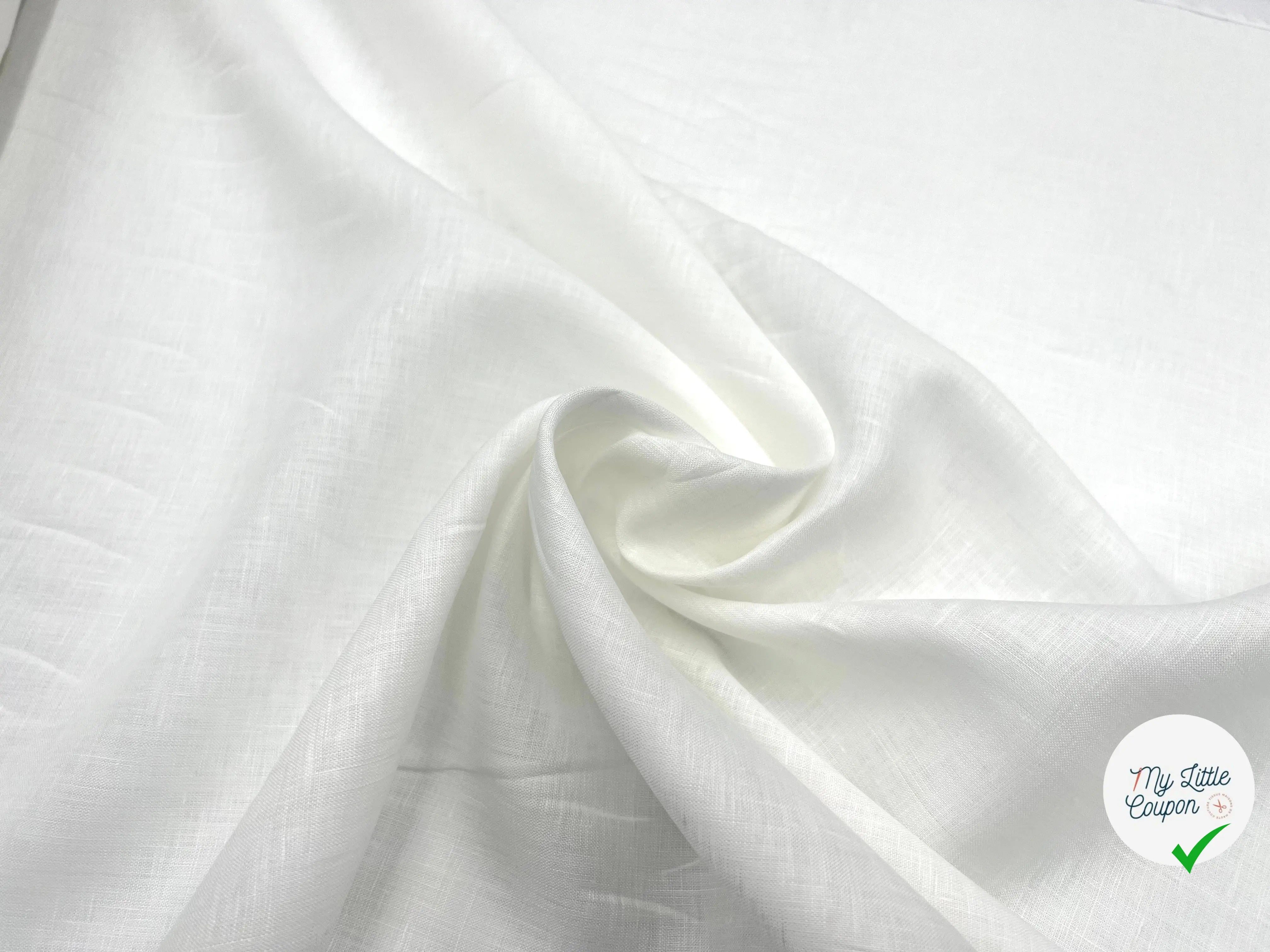 TISSU 100% LIN BLANC POIDS CHEMISE - coupon de tissu de 3 mètres - My Little Coupon - tissu - coudre