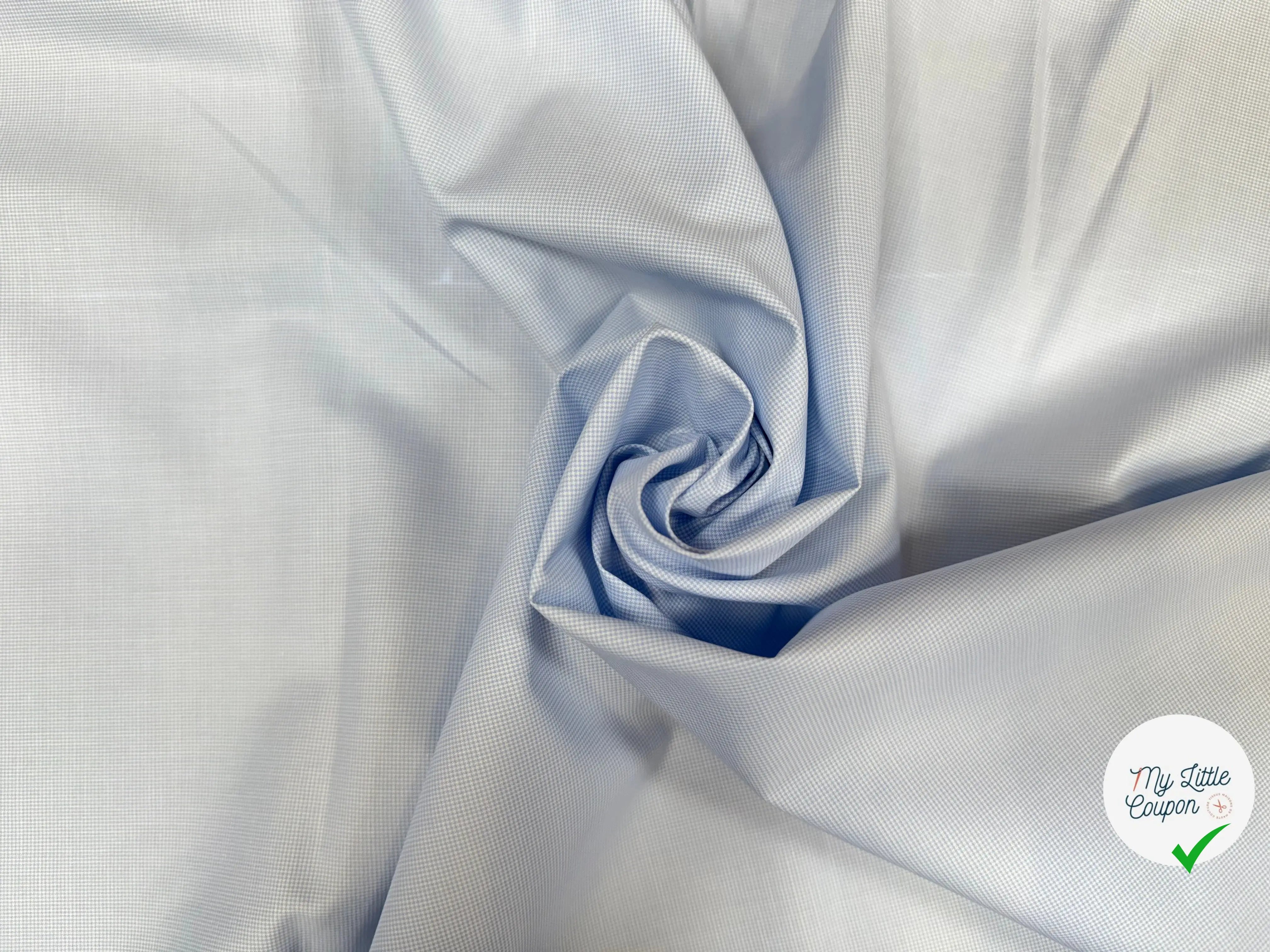 TISSU BLEU POPELINE - TOILE FAUX-UNI BLEU CLAIR - My Little Coupon