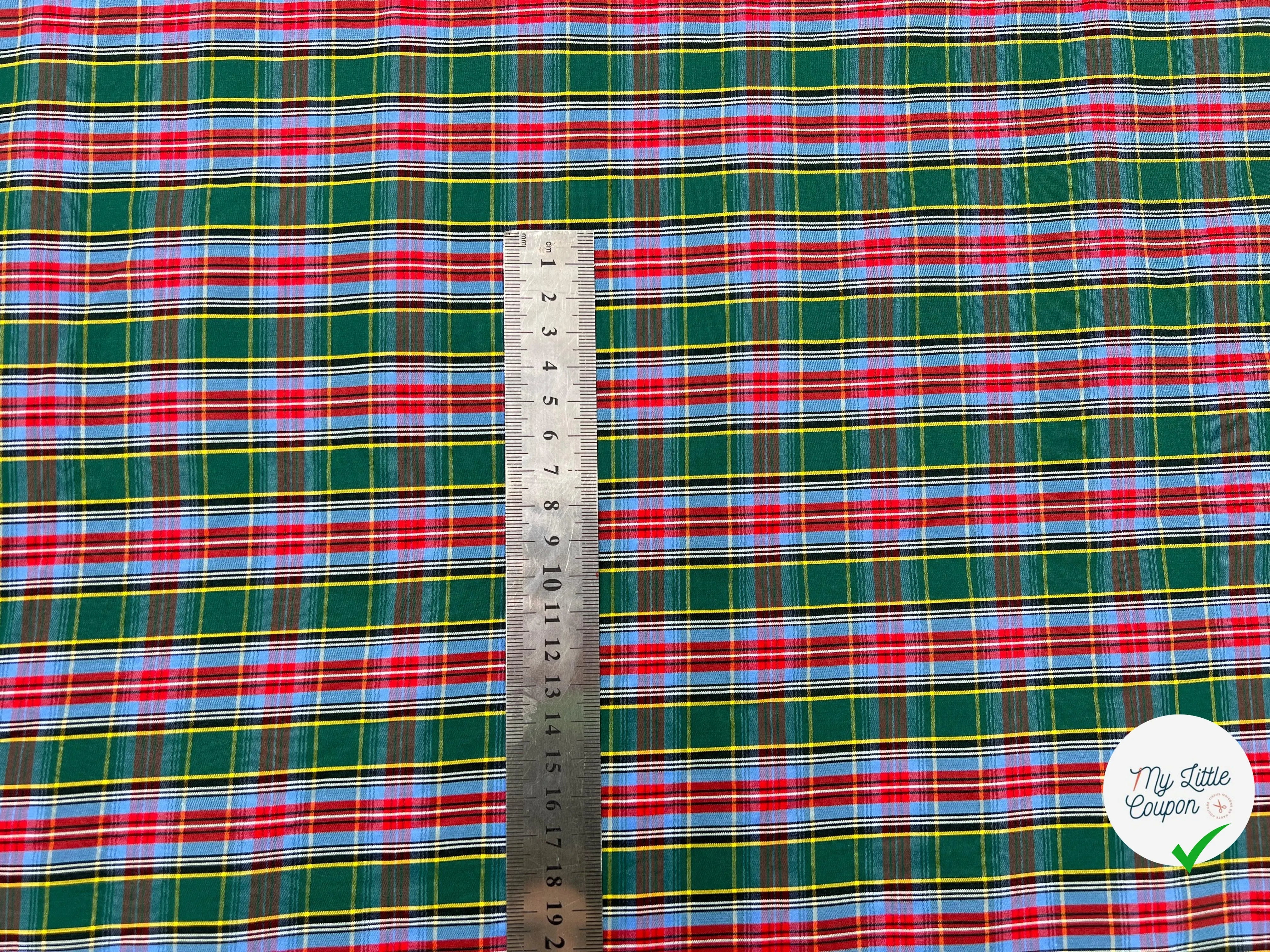 TISSU CARREAU SUR POPELINE TISSÉE AUX COULEURS DU PERROQUET - My Little Coupon - tissu - coudre