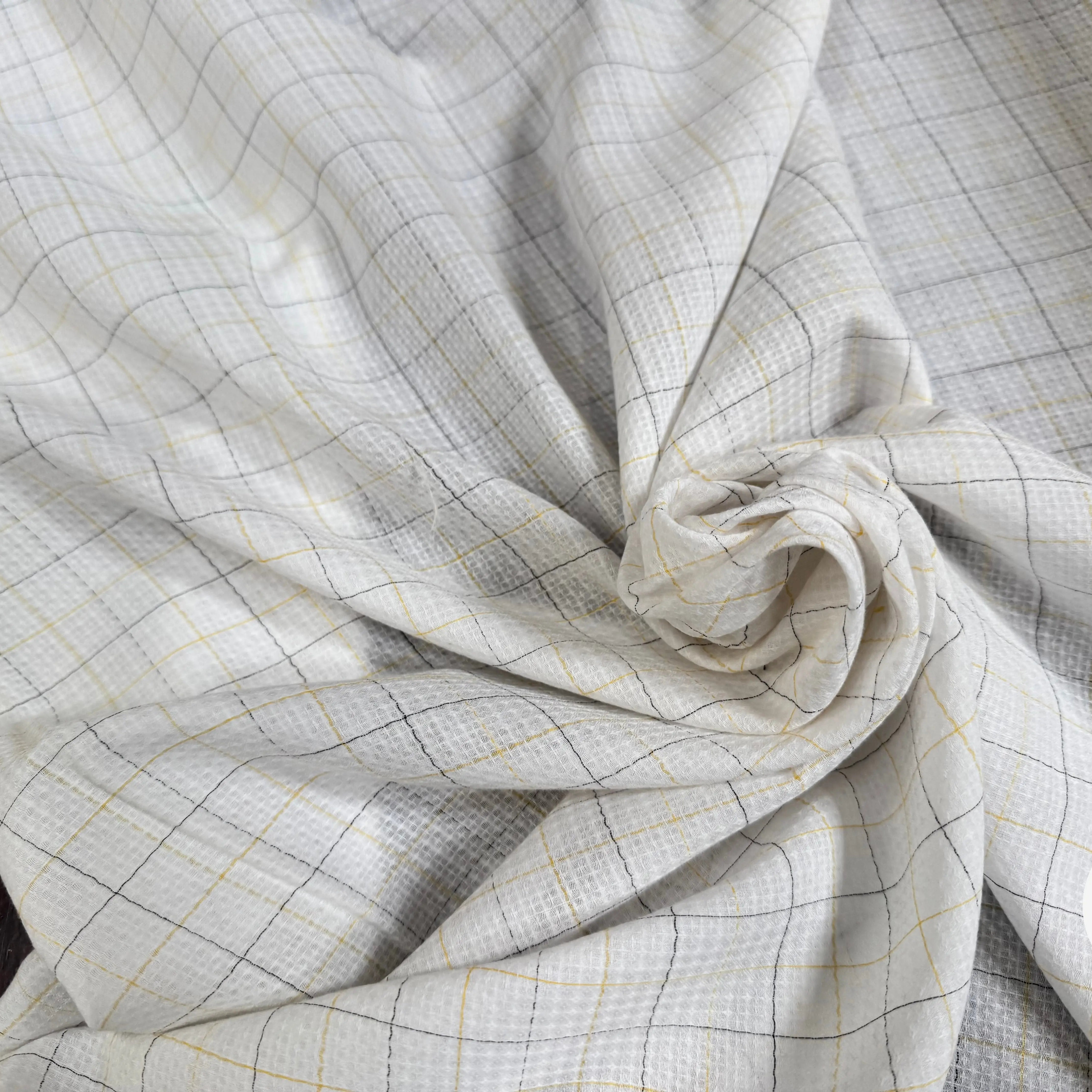 TISSU CARREAUX LÉGER NID D’ABEILLE STYLE - My Little Coupon