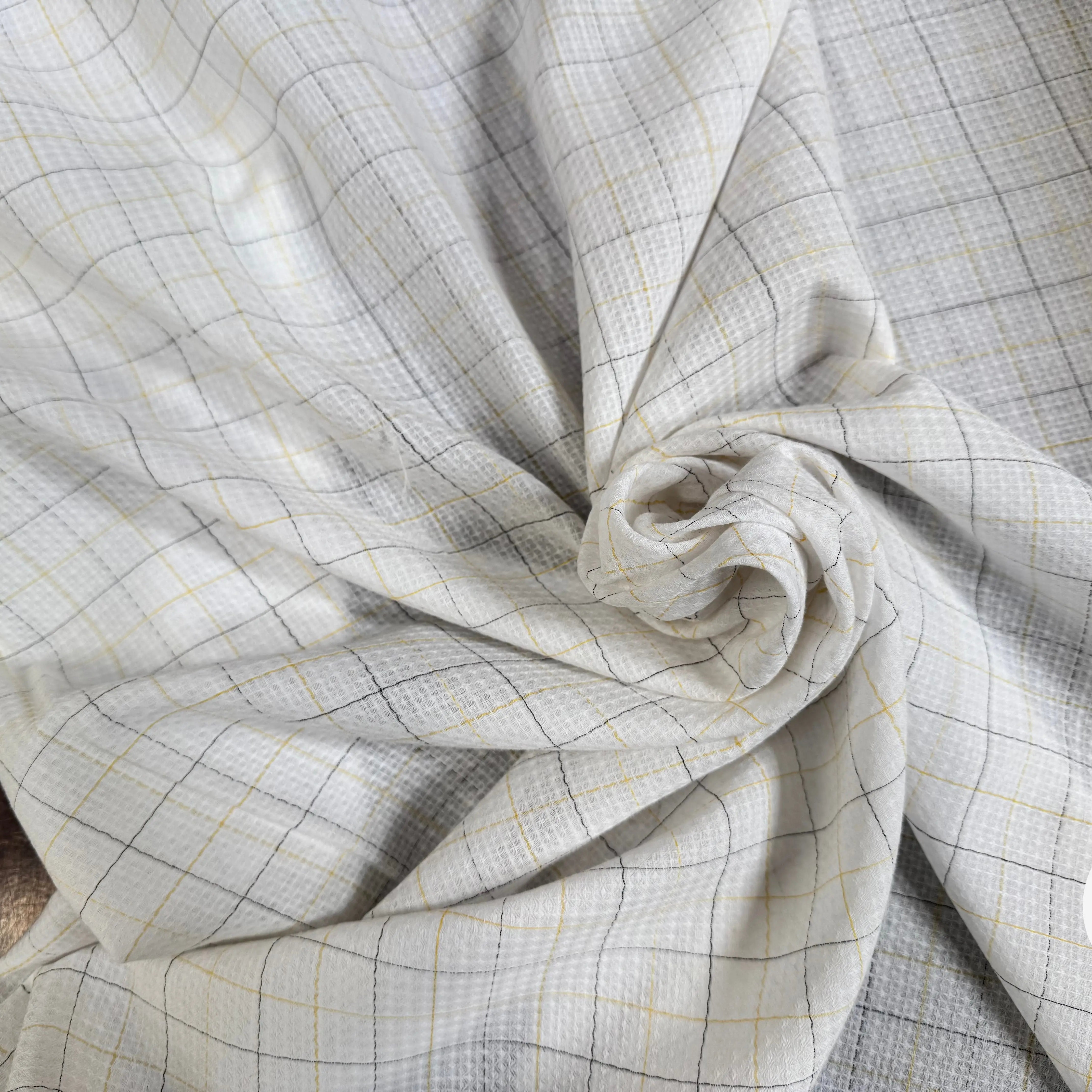 TISSU CARREAUX LÉGER NID D’ABEILLE STYLE - My Little Coupon