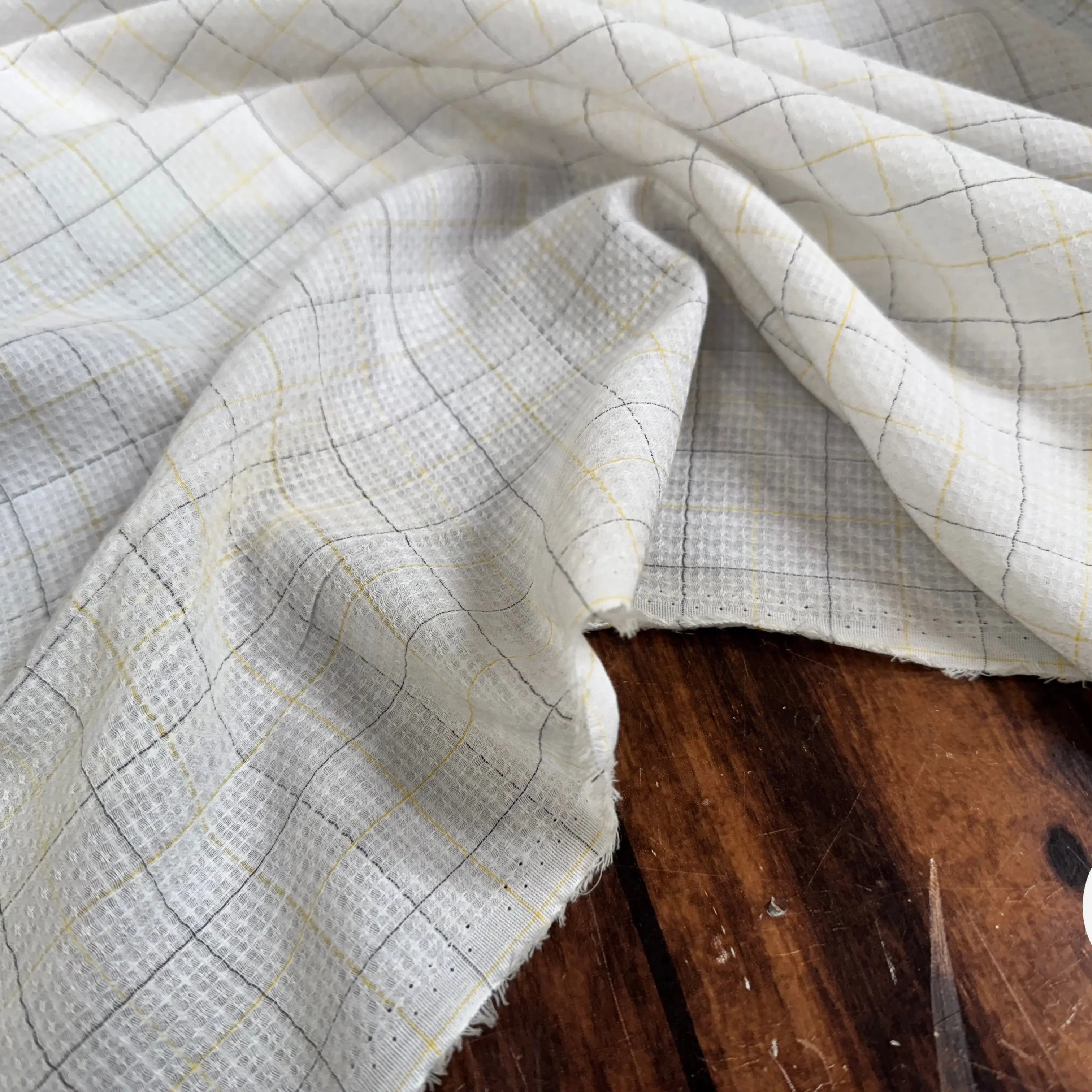 TISSU CARREAUX LÉGER NID D’ABEILLE STYLE - My Little Coupon