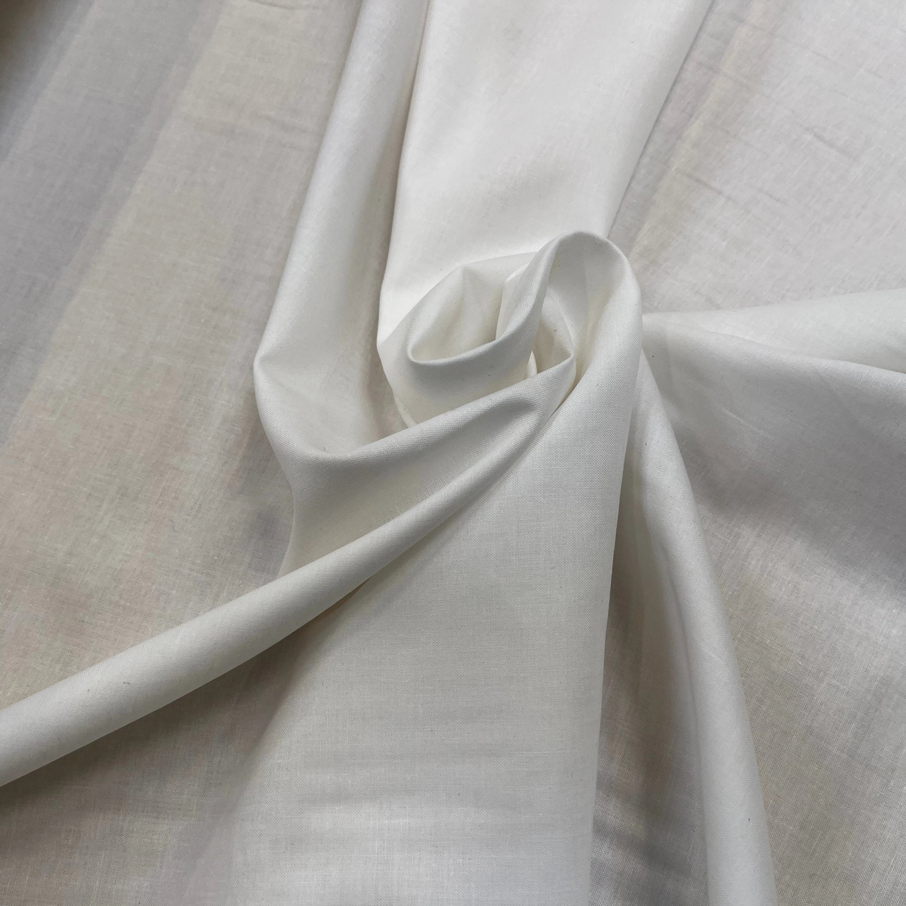 TISSU CHEMISE 100% COTON BLANC 145CM - My Little Coupon