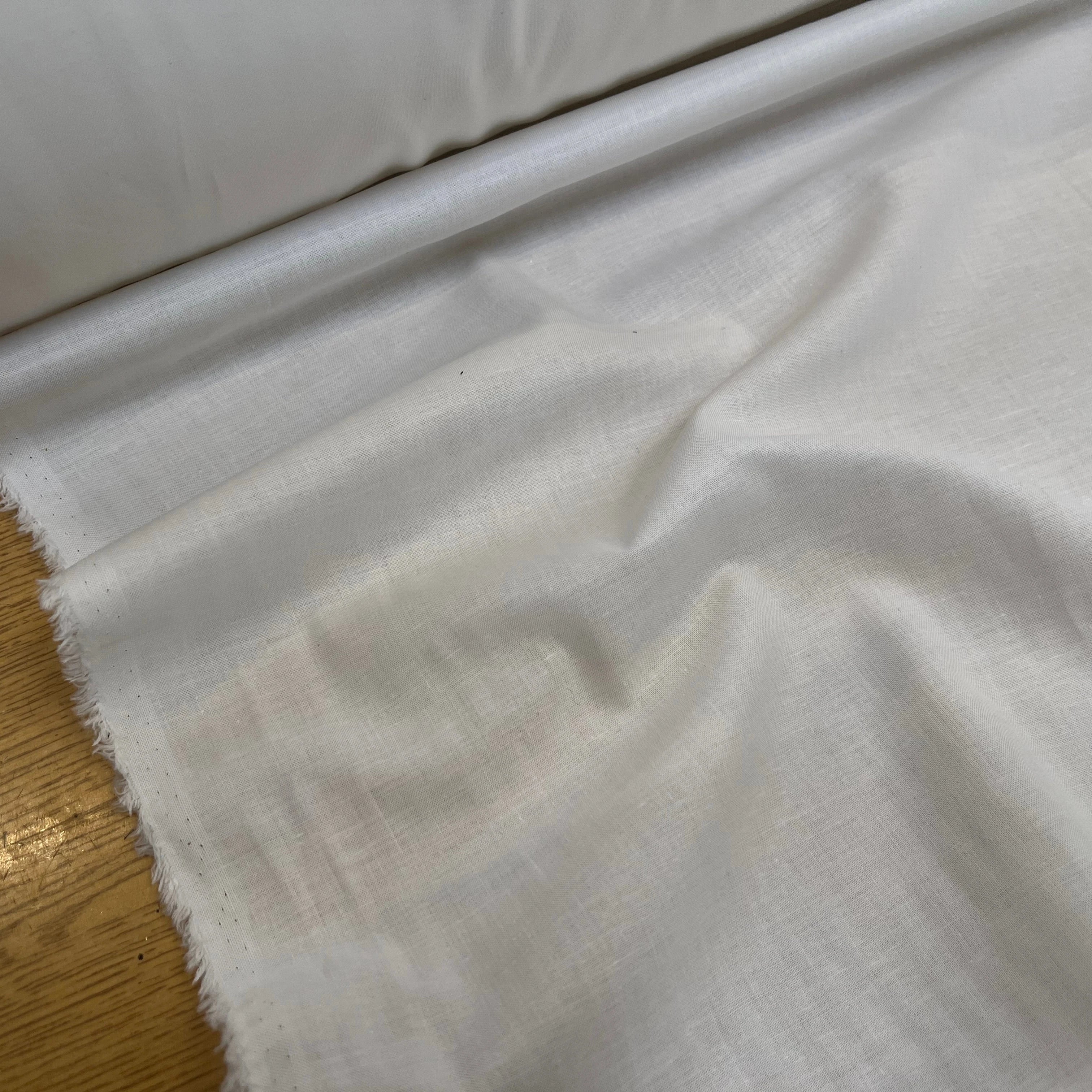 TISSU CHEMISE 100% COTON BLANC 145CM - My Little Coupon