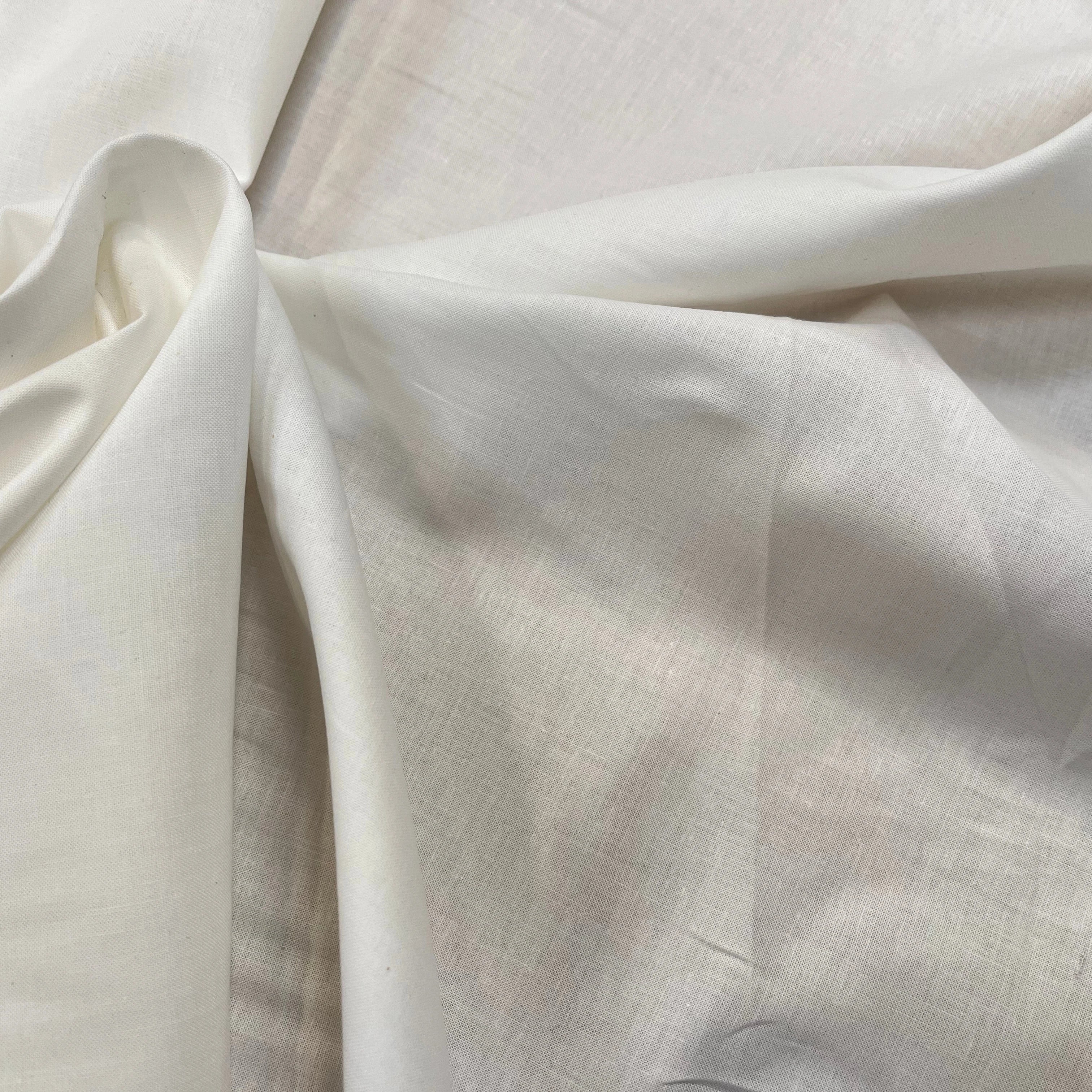 TISSU CHEMISE 100% COTON BLANC 145CM - My Little Coupon