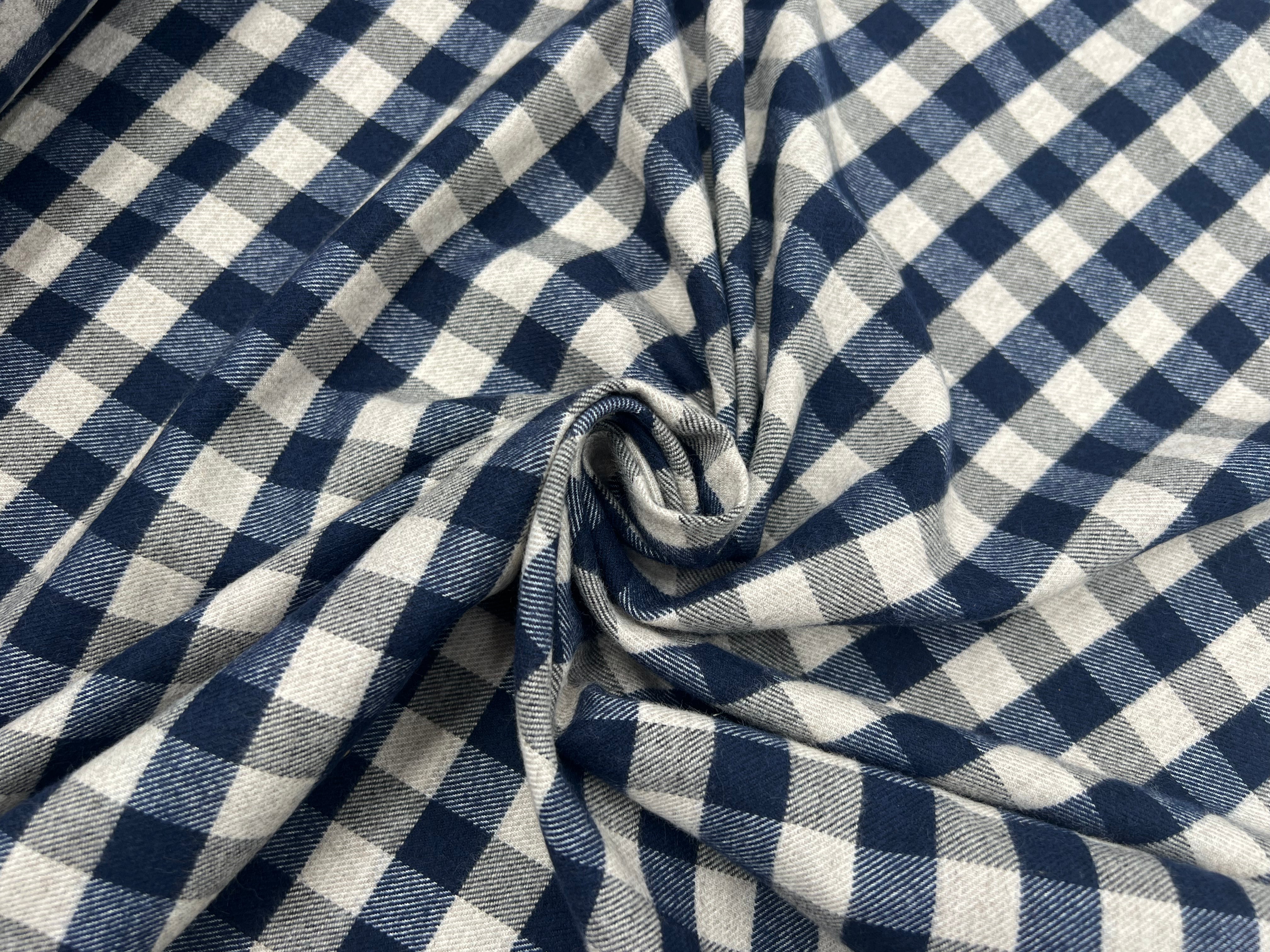 TISSU CHEMISE À CARREAUX COTON ÉMERISÉ TRÉS DOUX MSO