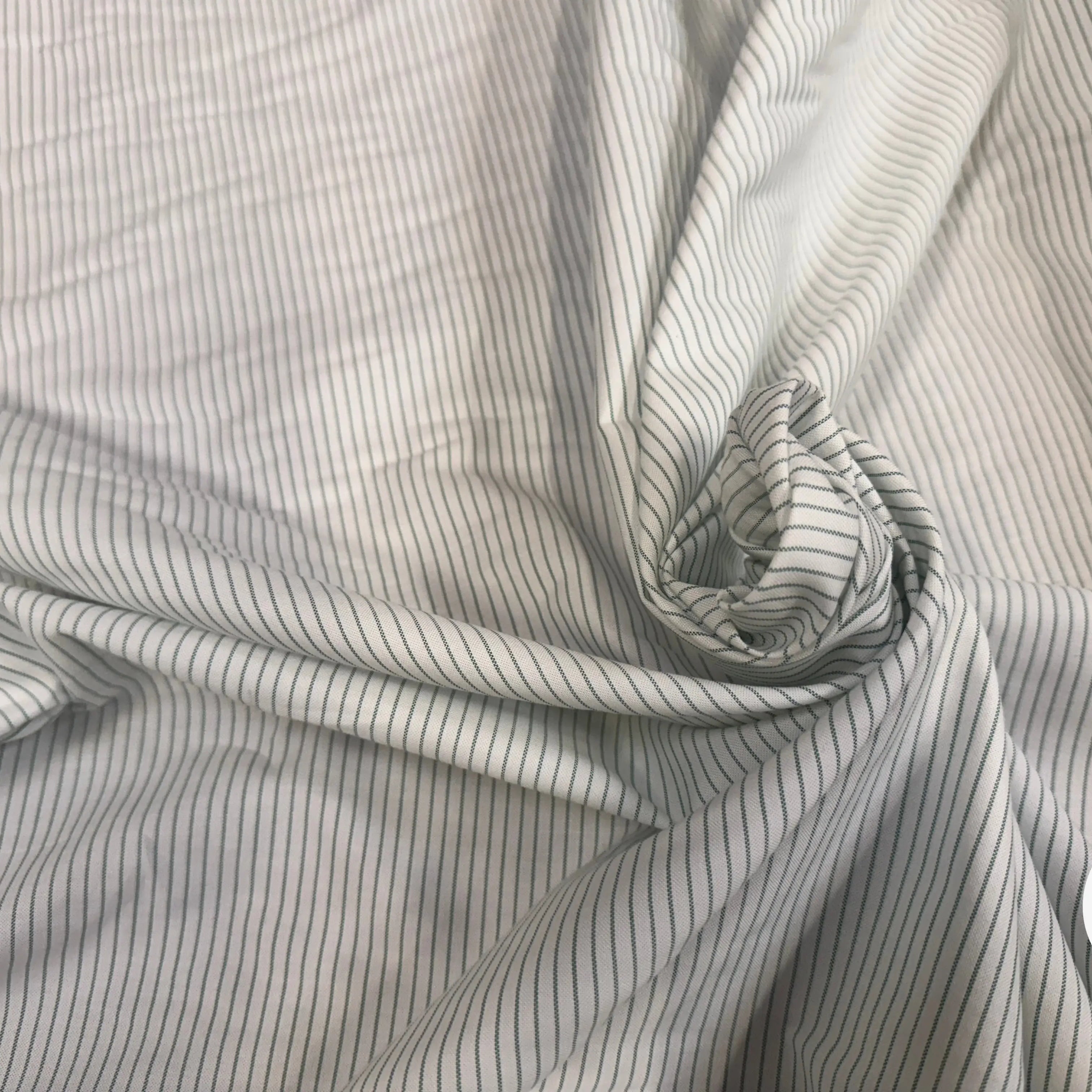 TISSU CHEMISE BLANC RAYURES VERTES - My Little Coupon
