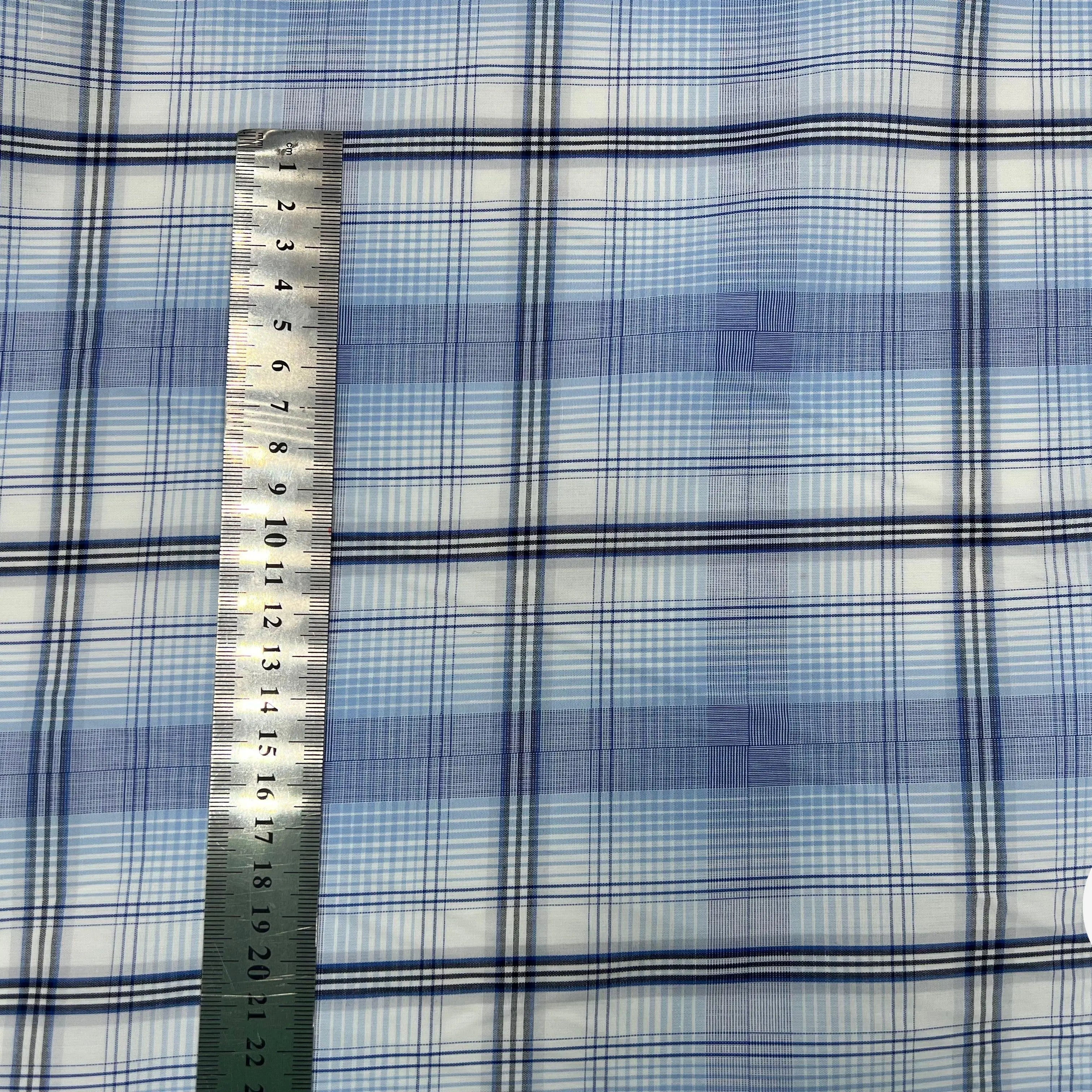 TISSU CHEMISE CARREAUX D'AZUR - My Little Coupon - tissu - coudre