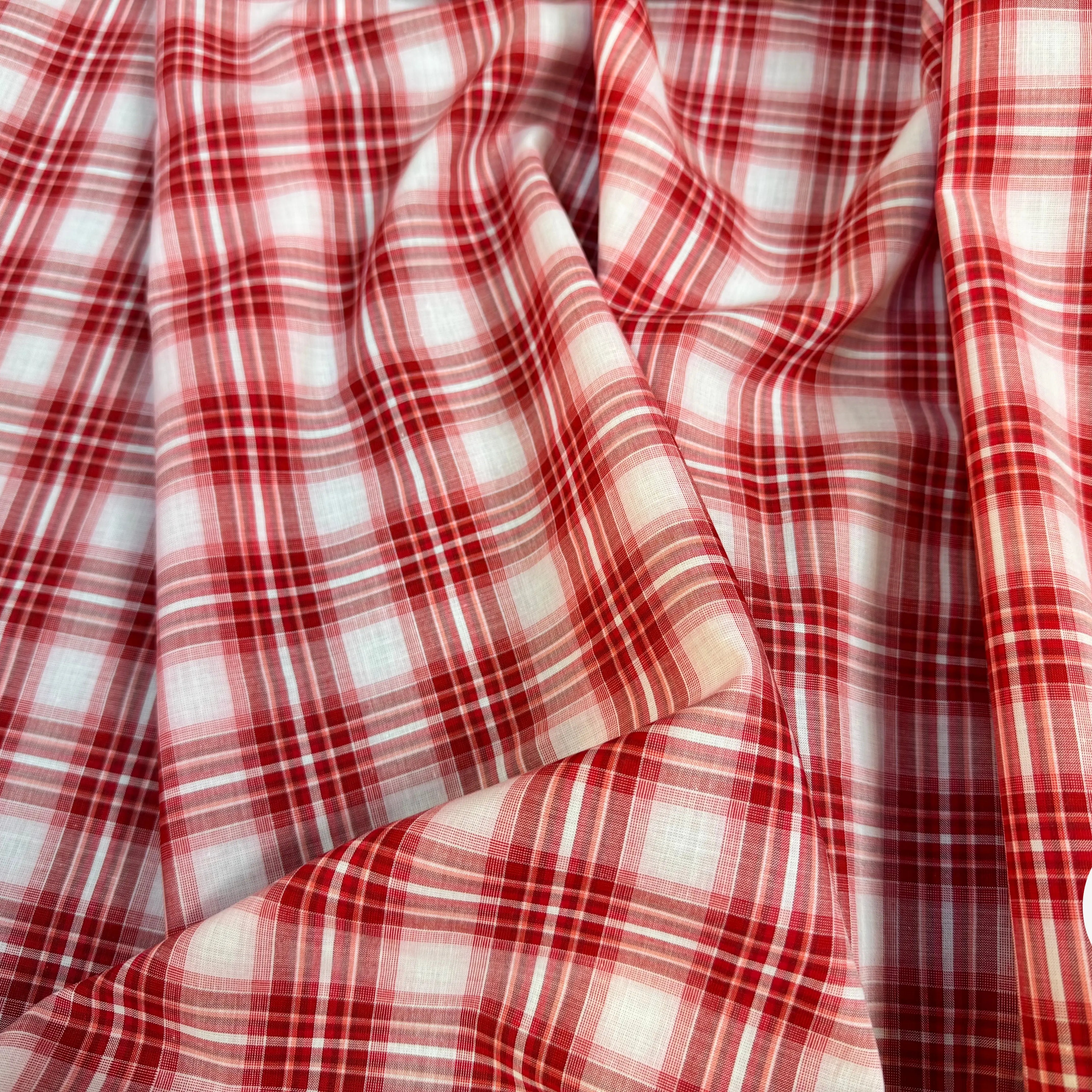 TISSU CHEMISE CARREAUX ROUGE BLANC - My Little Coupon