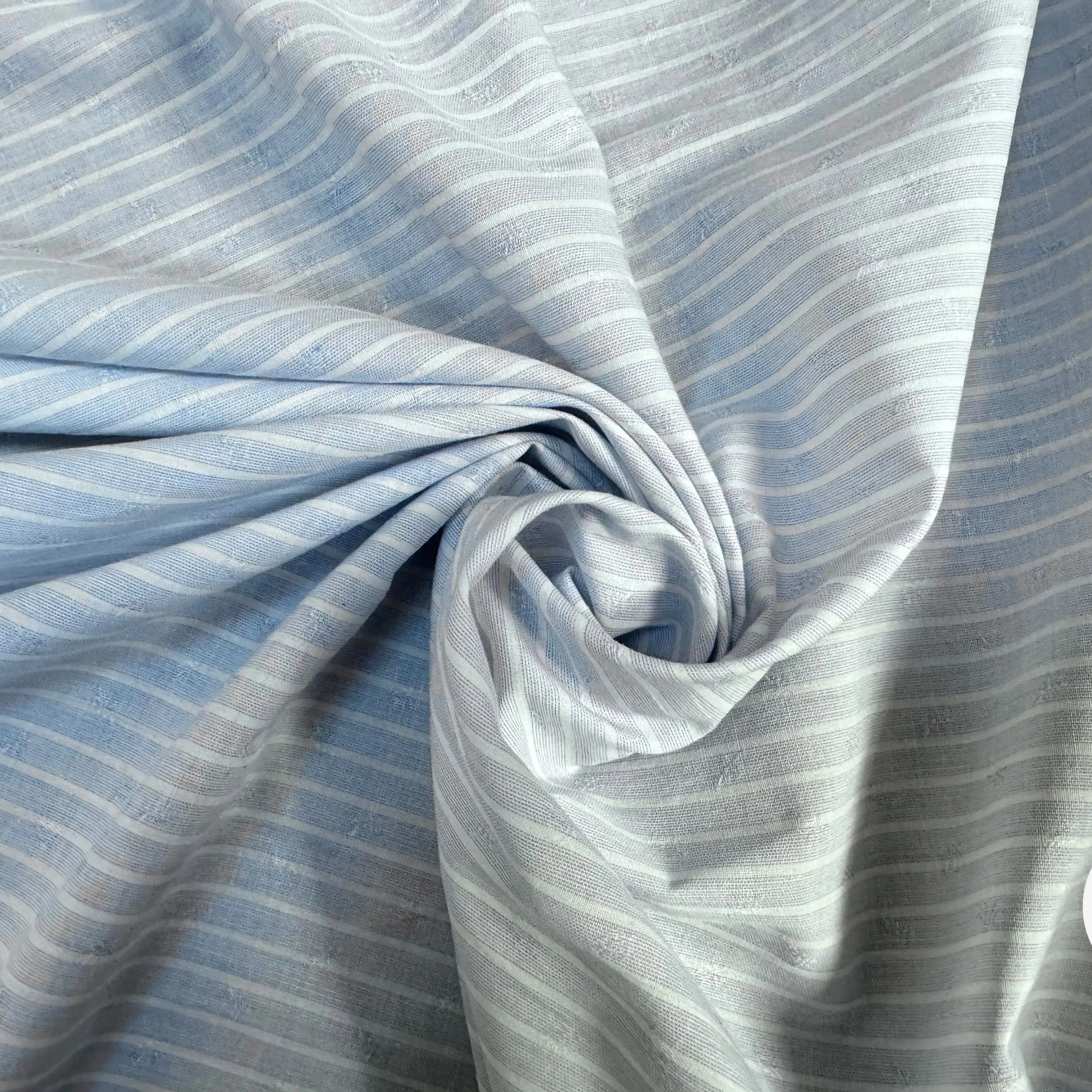 TISSU CHEMISE COTON FACONNE PETITES FLEURS AVEC RAYURES - My Little Coupon