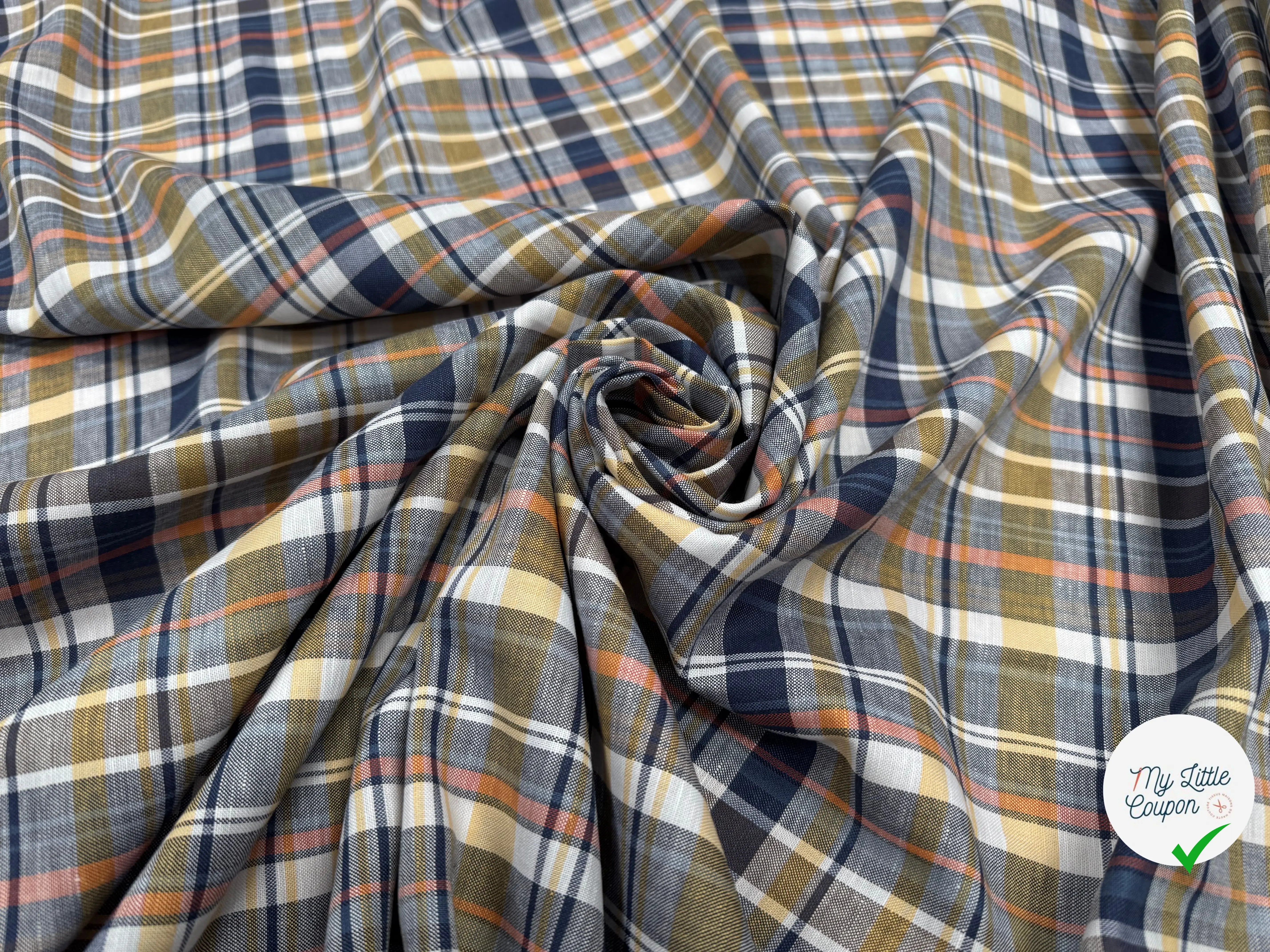 TISSU CHEMISE COTON NATTE CARREAUX - My Little Coupon