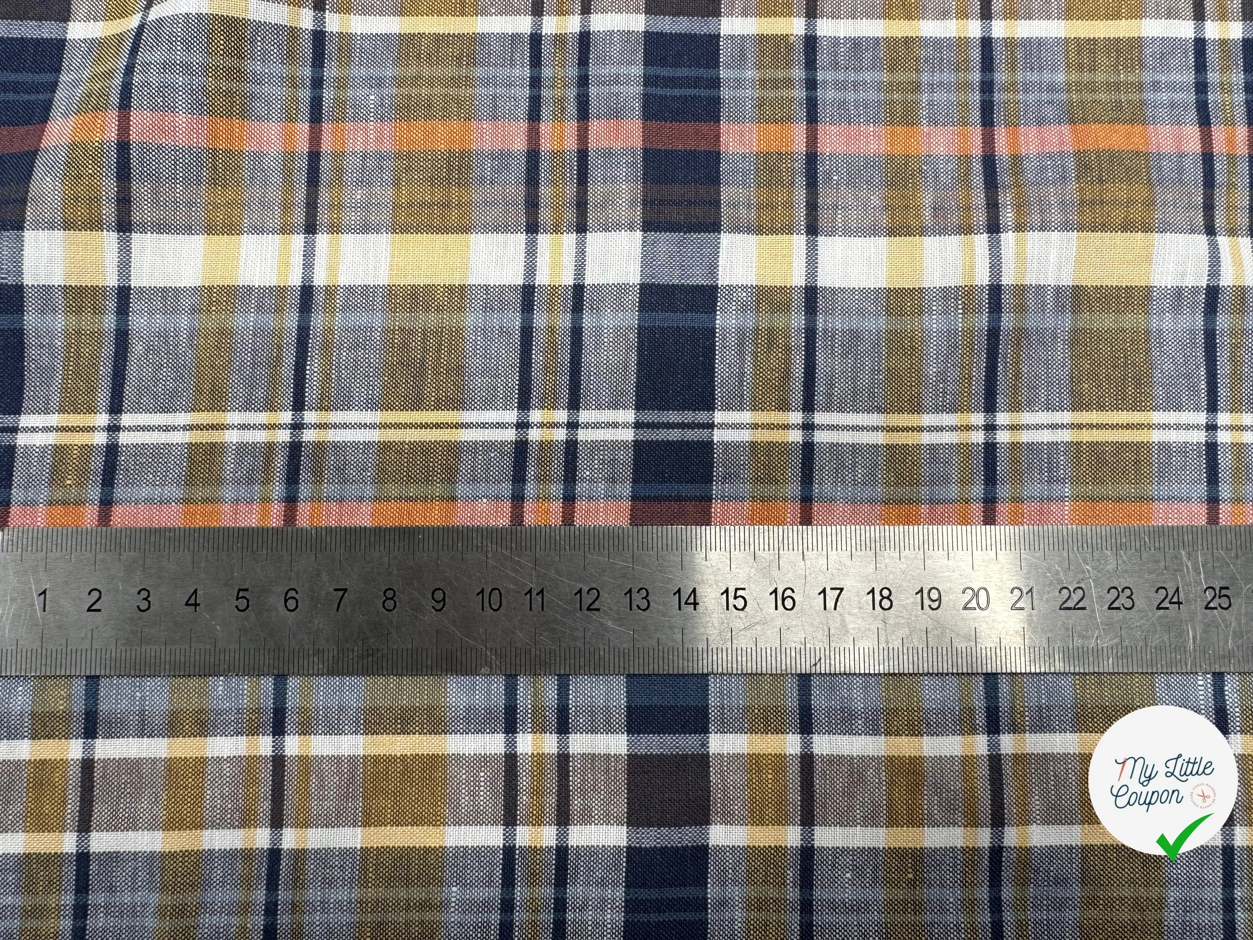 TISSU CHEMISE COTON NATTE CARREAUX - My Little Coupon