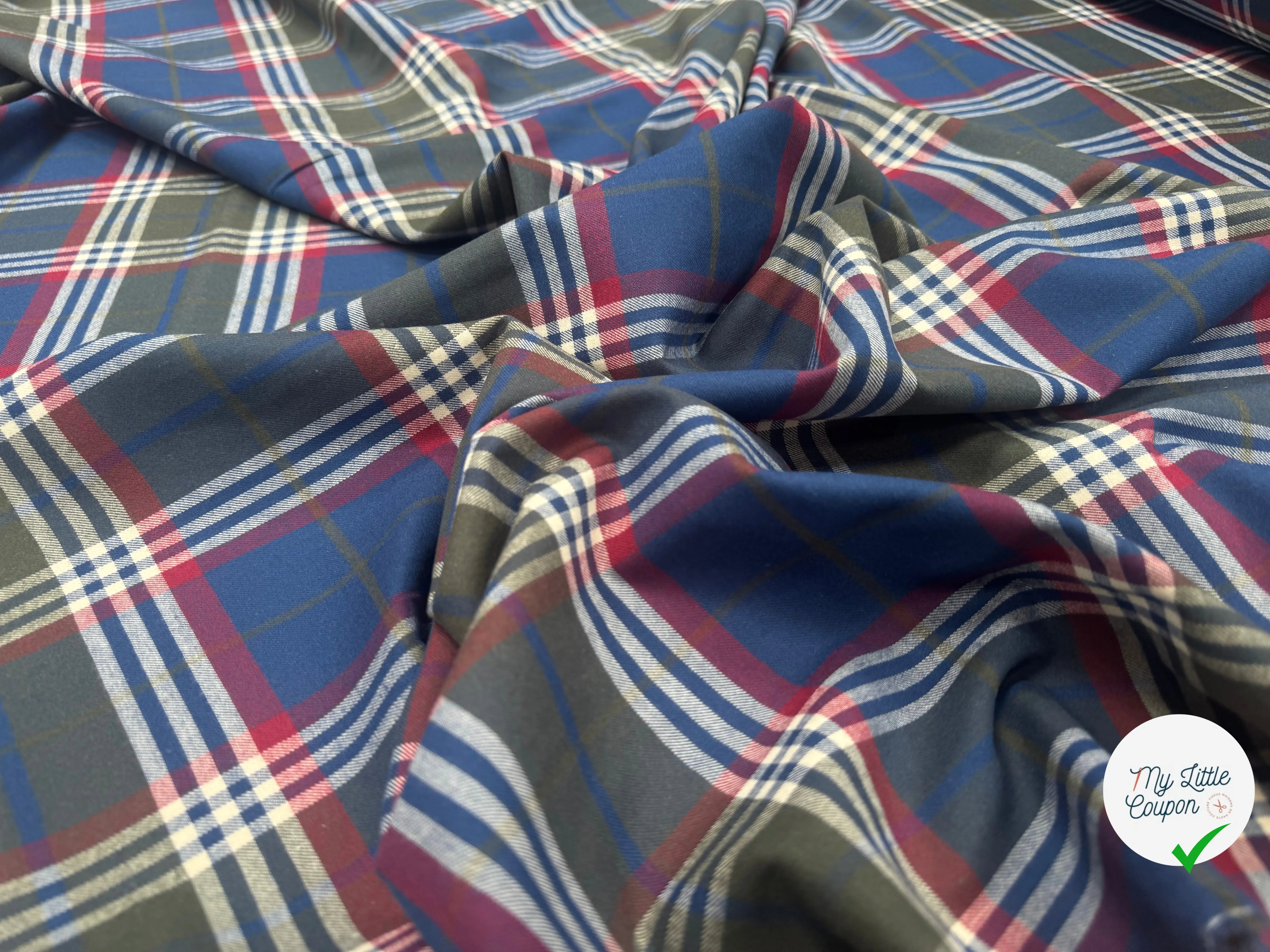 TISSU CHEMISE COTON TRAPPEUR CARREAUX - My Little Coupon
