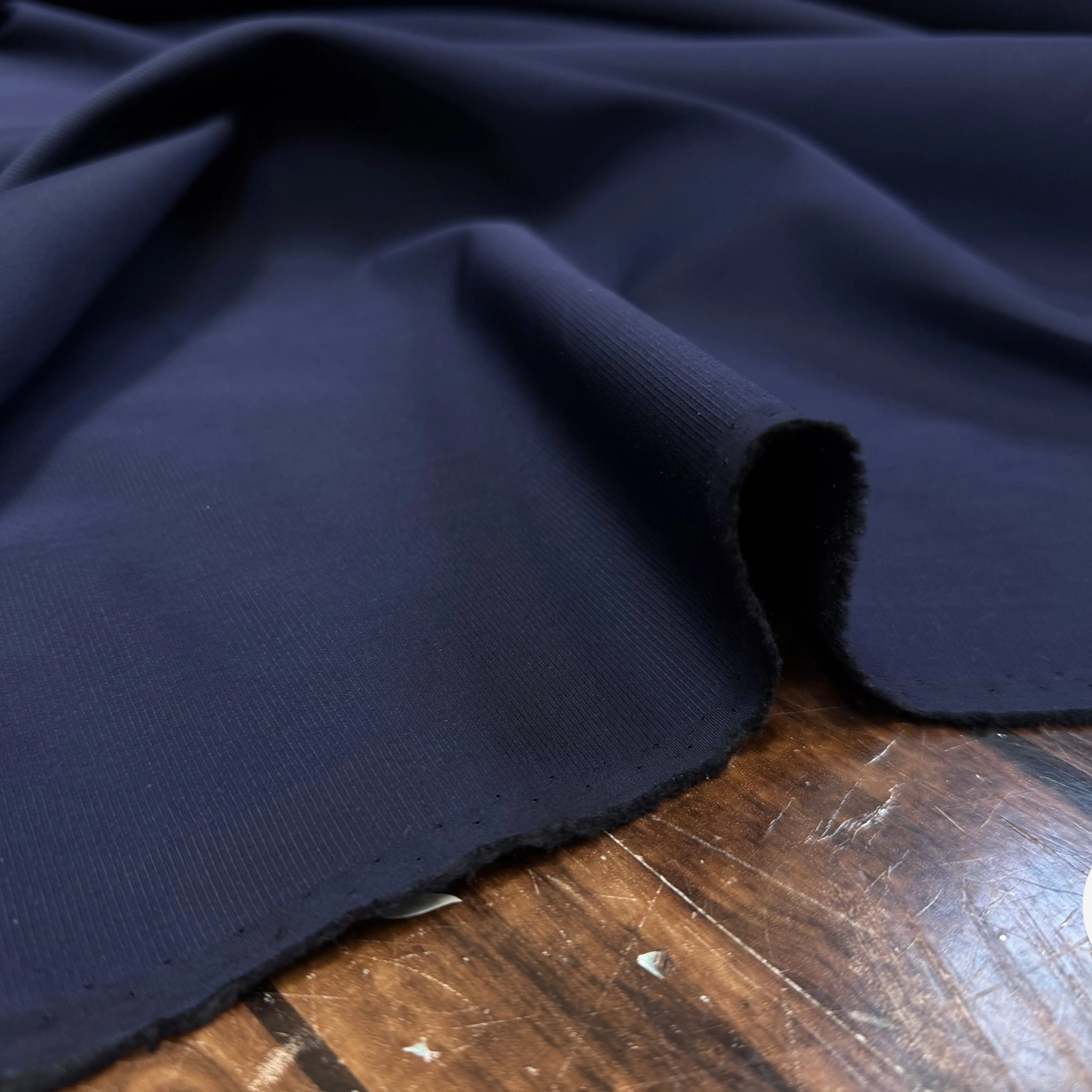 TISSU CHEMISE COTONIFICIO ALBINI BLEU MARINE A RAYURES HORIZONTALES BLEU MARINE - My Little Coupon