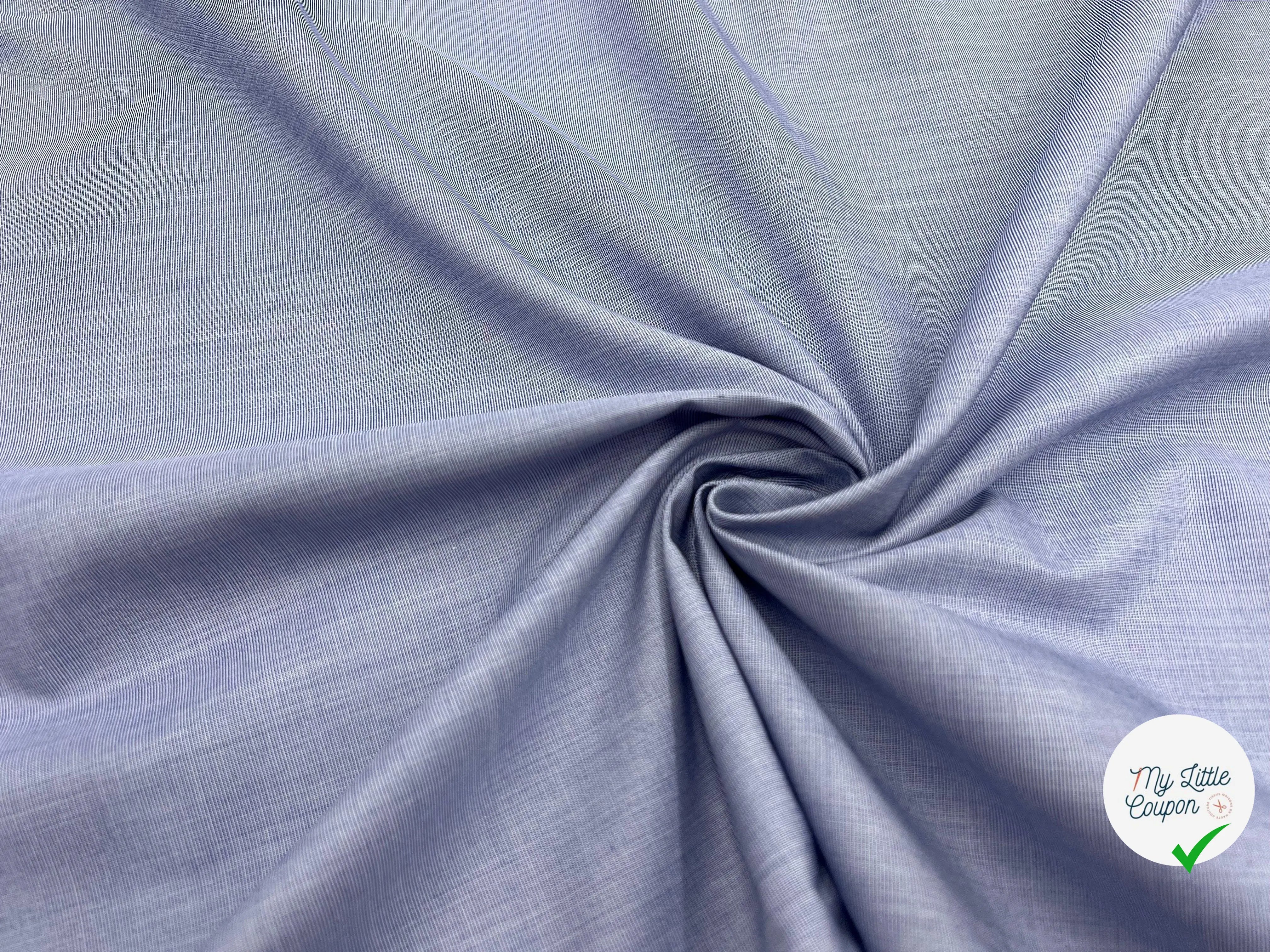 TISSU CHEMISE FIL À FIL BLEU L’ÉLÉGANCE - My Little Coupon - tissu - coudre