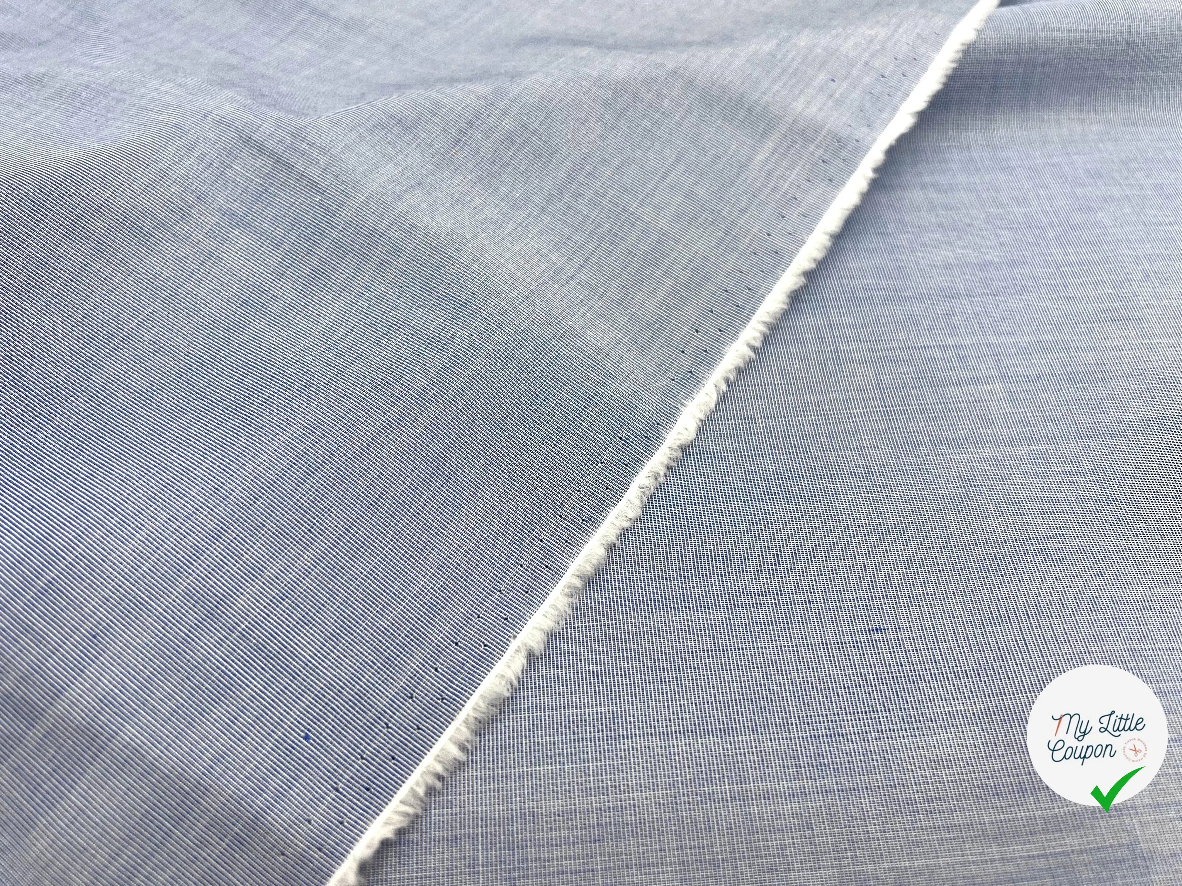TISSU CHEMISE FIL À FIL BLEU L’ÉLÉGANCE - My Little Coupon - tissu - coudre