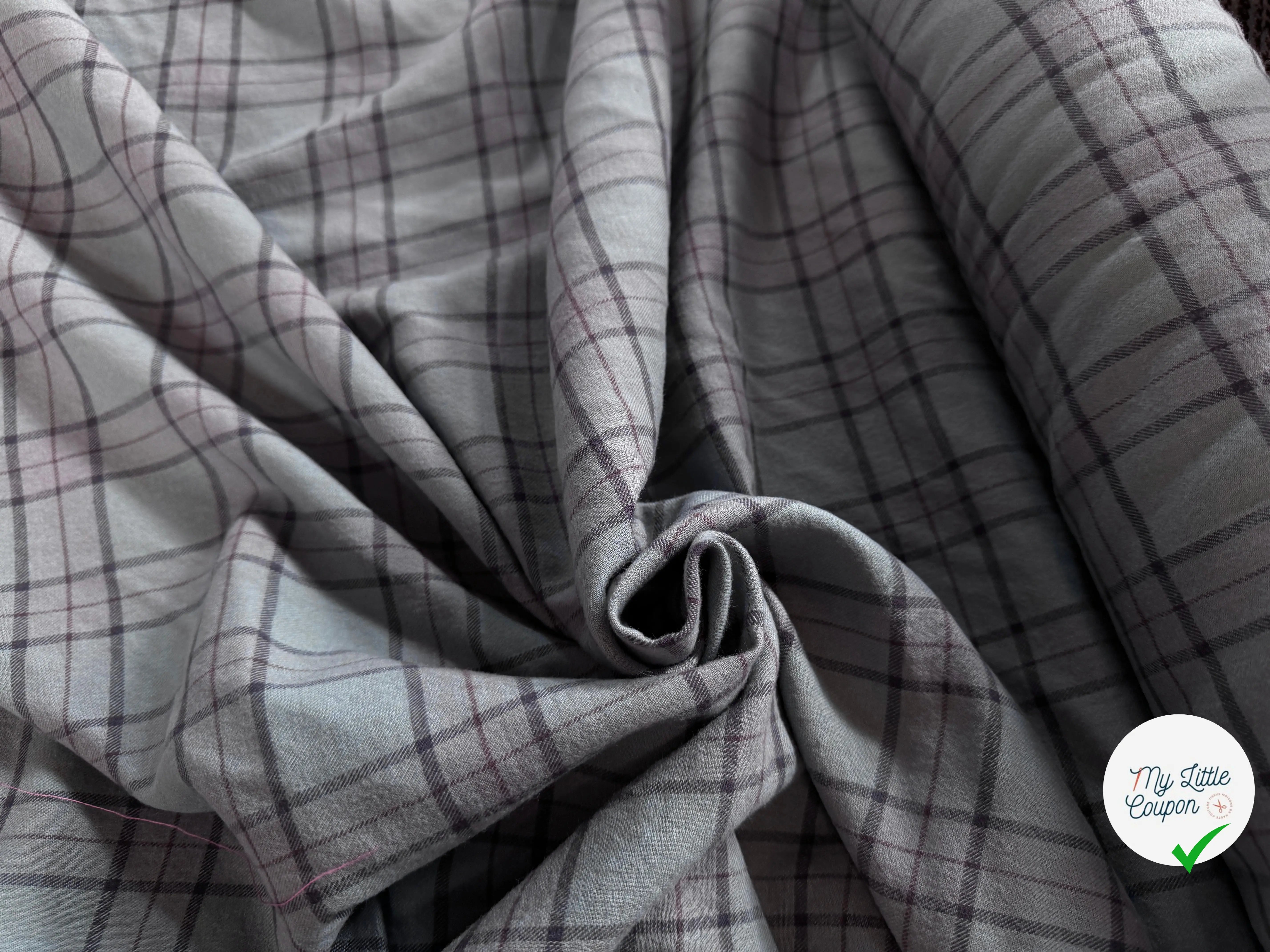 TISSU CHEMISE FLANELLETTE TRAPPEUR BLEU - My Little Coupon