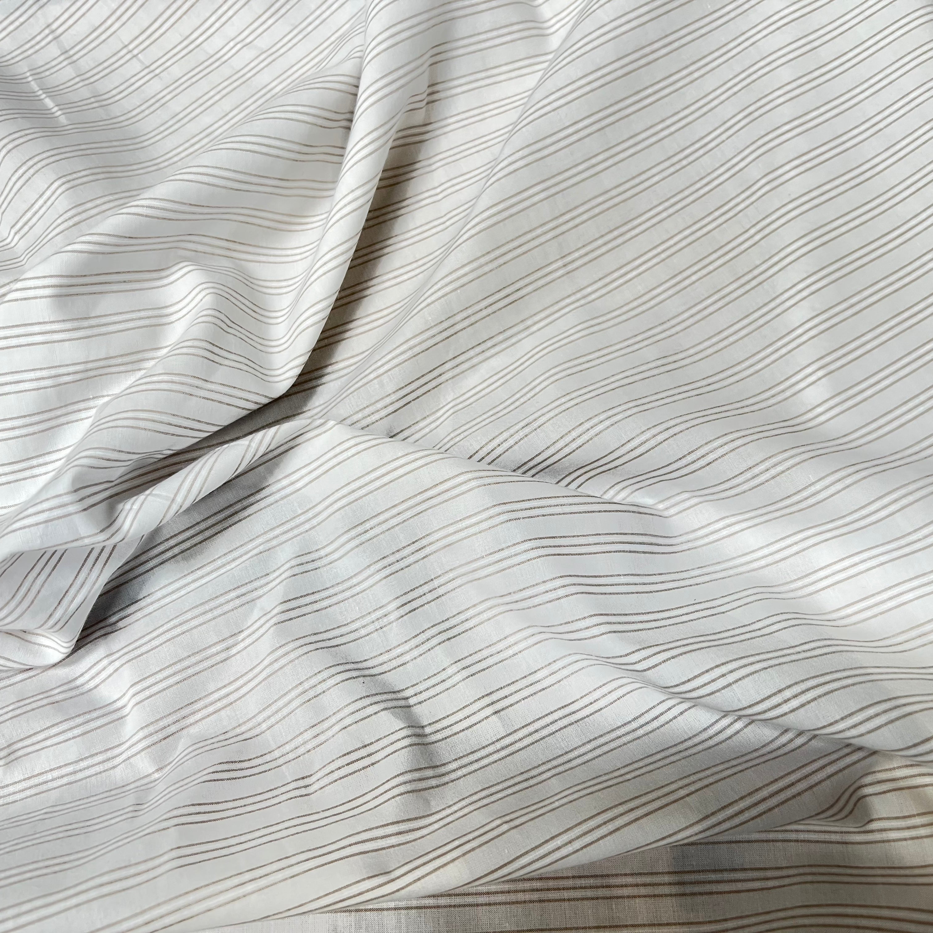 TISSU CHEMISE LÉGÈREMENT DUVETEUX RAYURES MADE IN PORTUGAL - My Little Coupon