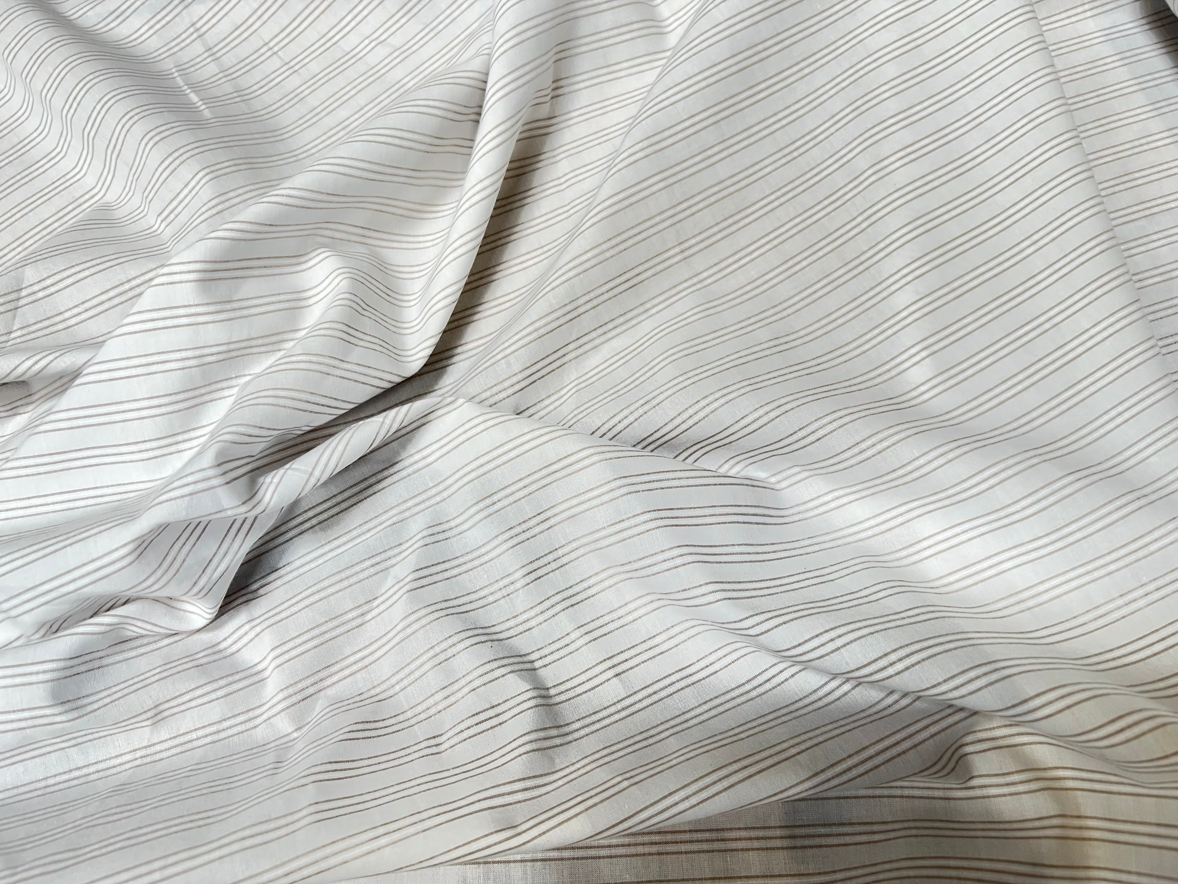 TISSU CHEMISE LÉGÈREMENT DUVETEUX RAYURES MADE IN PORTUGAL - My Little Coupon