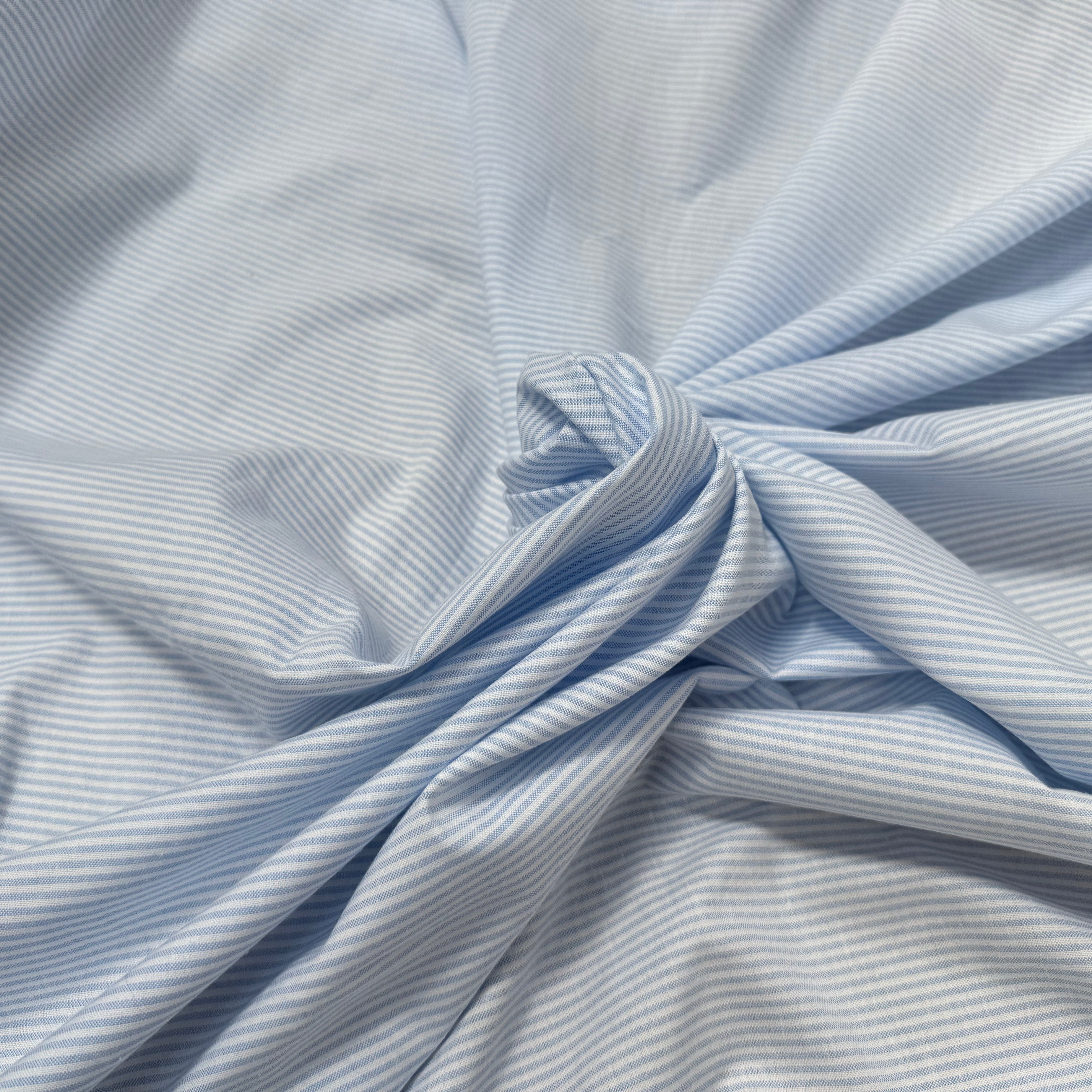 TISSU CHEMISE OXFORD COTON À RAYURES BLEU ET BLANC - My Little Coupon