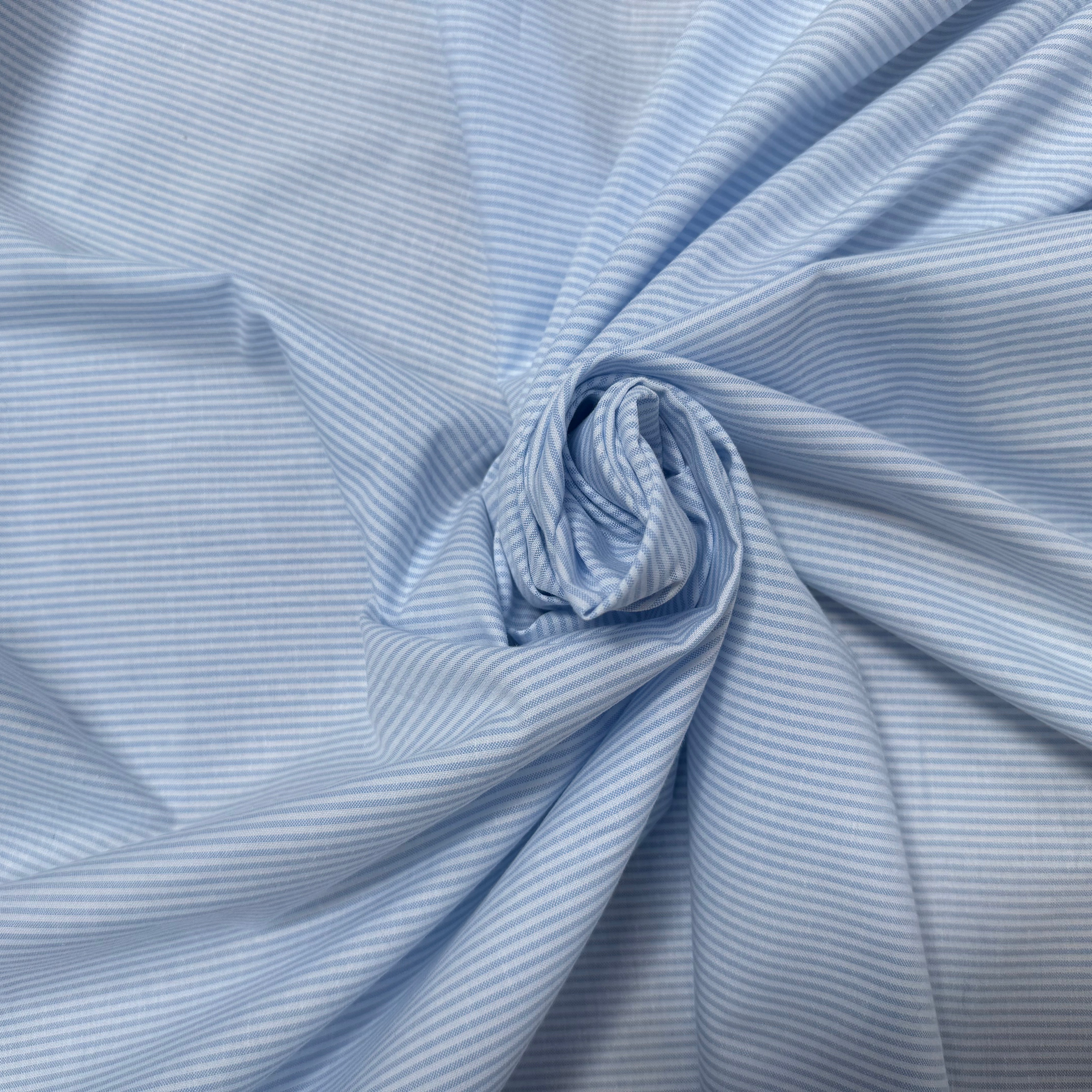 TISSU CHEMISE OXFORD COTON À RAYURES BLEU ET BLANC - My Little Coupon